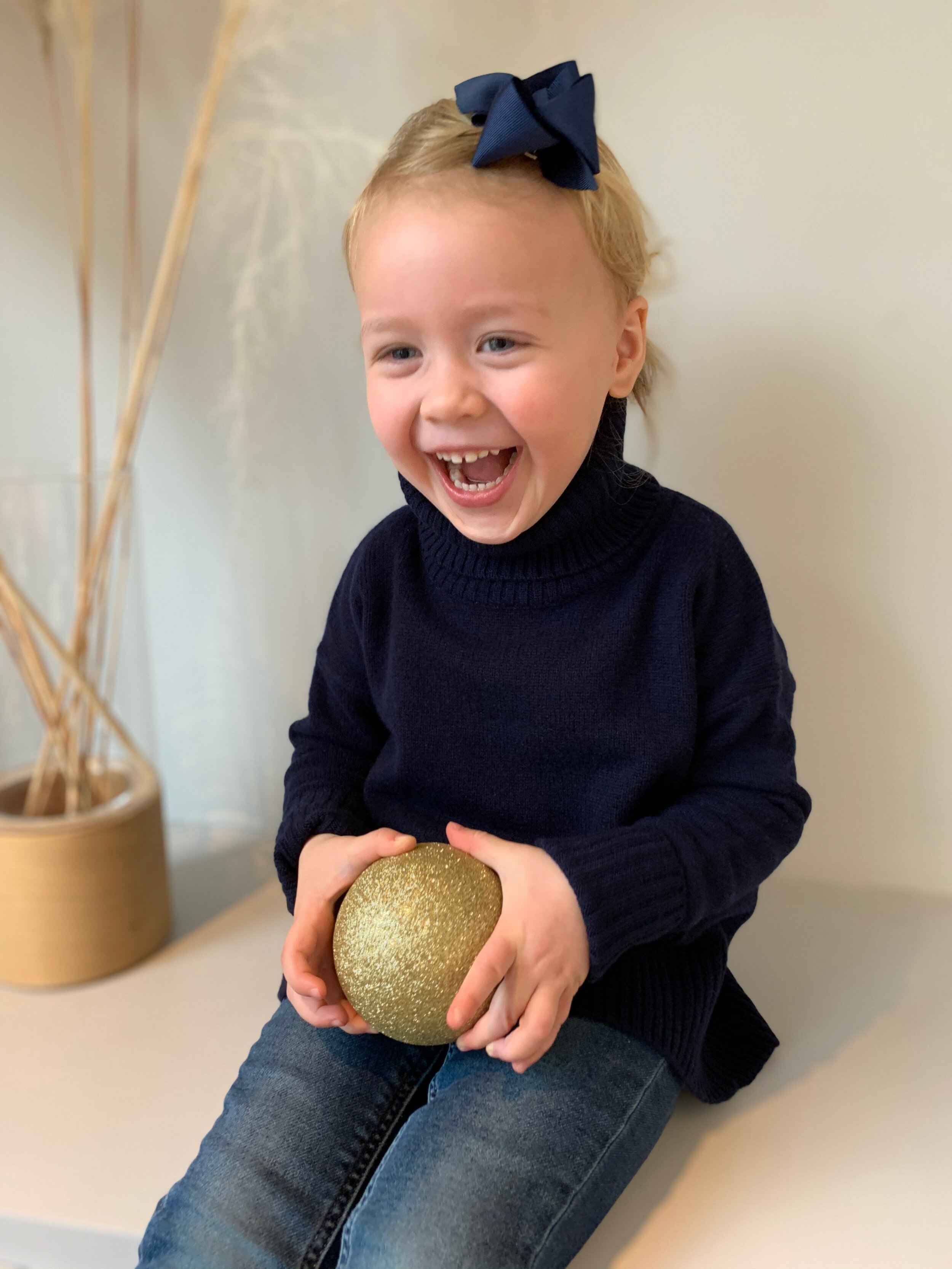 Kids cashmere wool-blend turtleneck - midnight blue