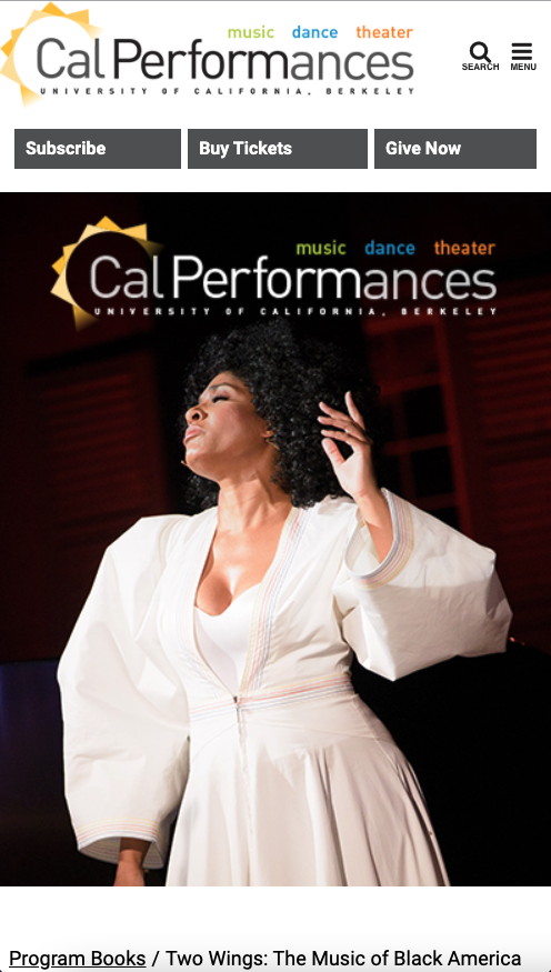 Two Wings: The Music of Black America in Migration West Coast Premiere Thursday, February 17, 2022, 7:30pm Zellerbach Hall