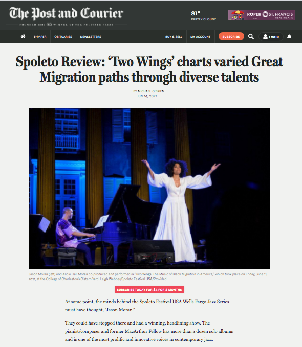 Spoleto Review: ‘Two Wings’ charts varied Great Migration paths through diverse talents