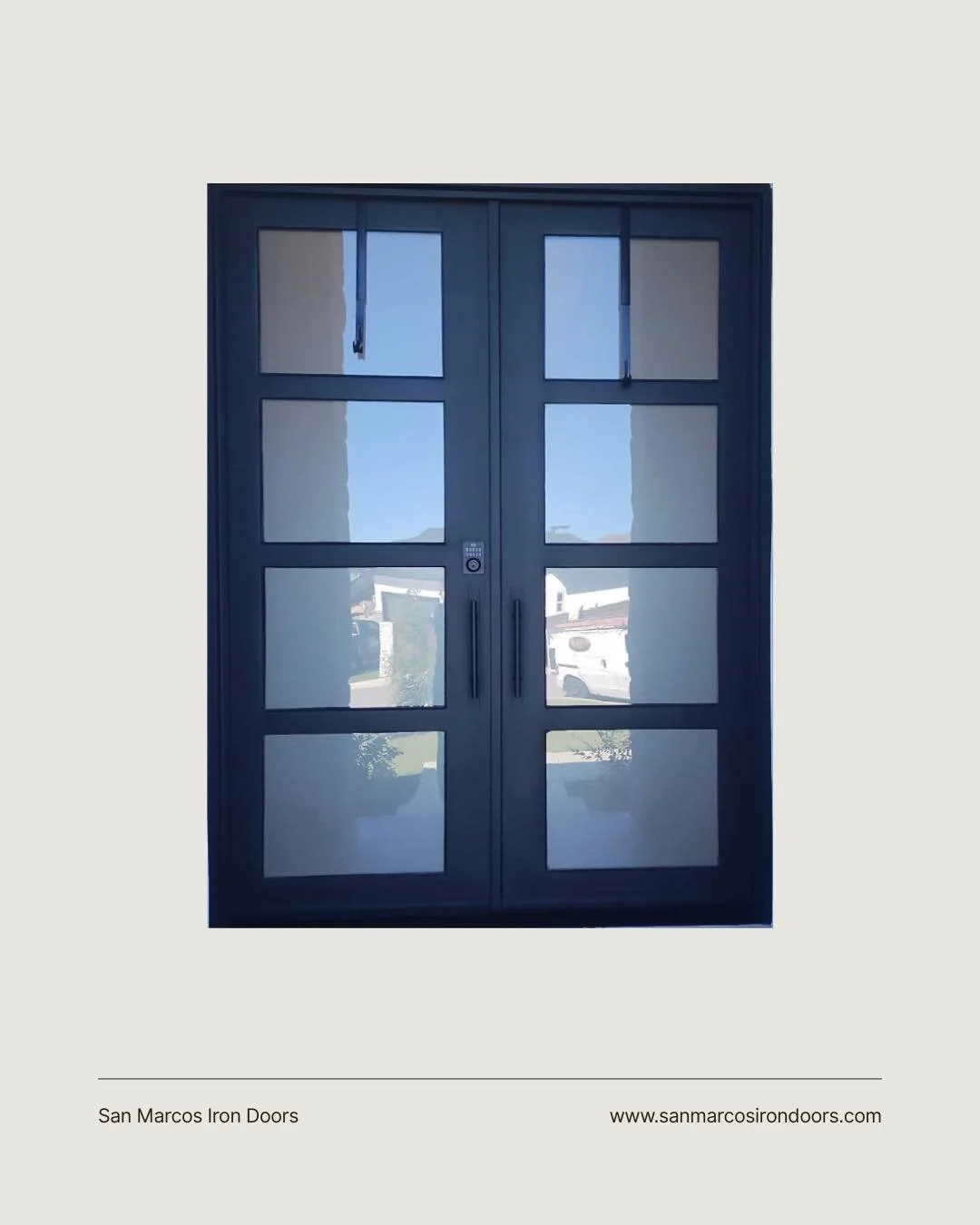 If &ldquo;first impressions matter&rdquo; was a door&hellip; this would be it. Matte black, modern, and made to turn heads. #ModernIronDoor #MatteBlackDesign #LuxuryEntryway #CustomIronDoors #SanMarcosIronDoors