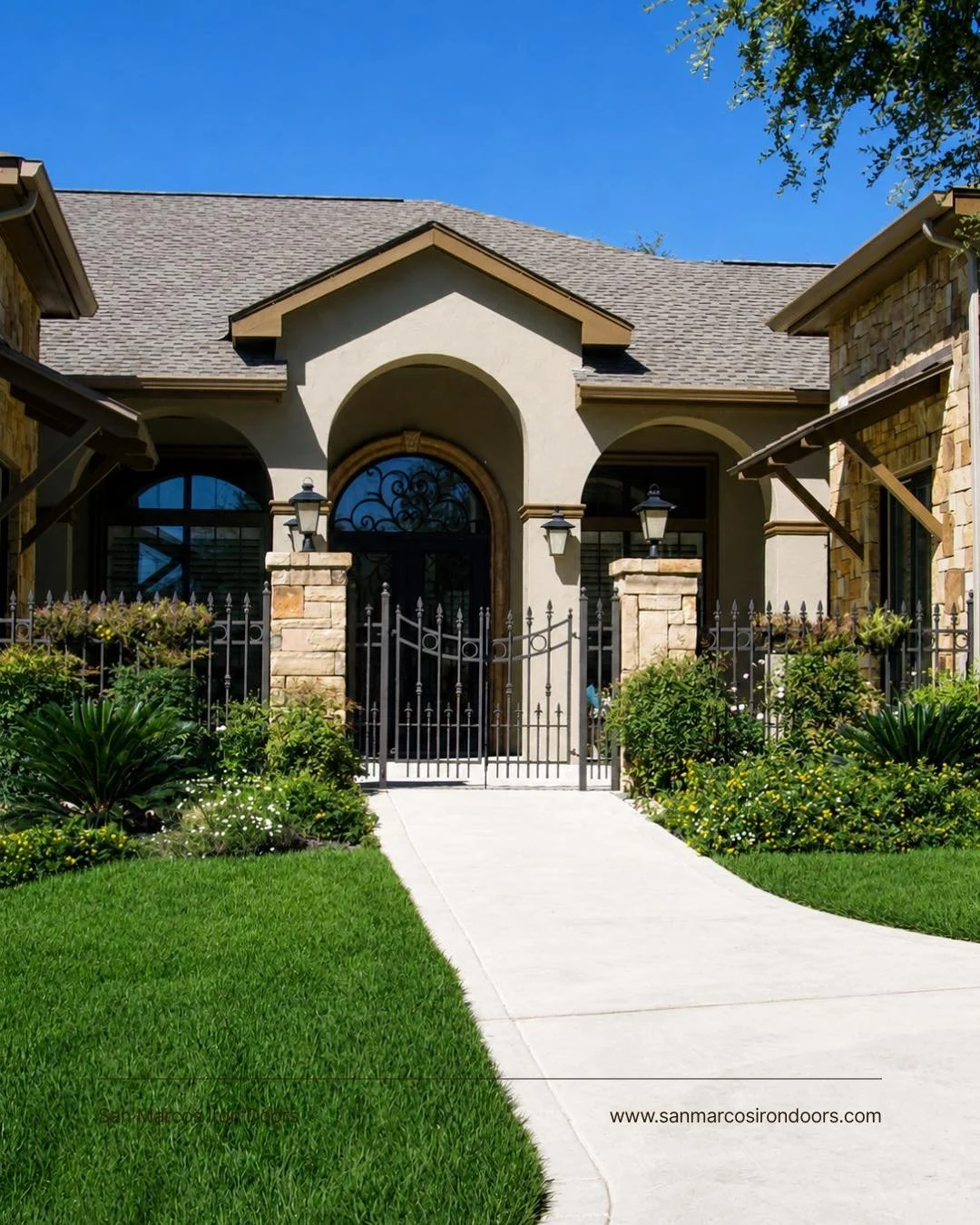 Where curb appeal meets security! This custom iron gate gives the perfect grand entrance moment while adding timeless style and peace of mind. First impressions start before the front door! 

#IronGate #LuxuryHomes #CurbAppeal #CustomIronWork #DreamH