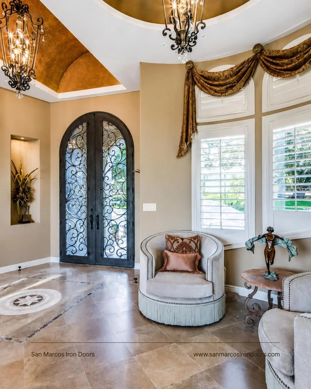 A grand entrance never goes out of style. 

From the custom iron scrollwork to the arched design, every detail was made to make a statement.

What feature catches your eye first? 👇

#SanMarcosIronDoors #IronDoors #CustomIronDoors #LuxuryHomes #Entry