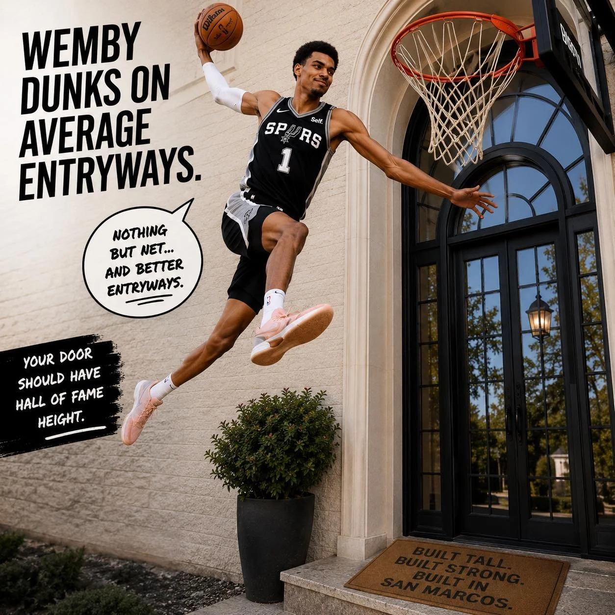 🏀Some doors are standard. Some are Wemby sized!🏀

When your entryway has Hall of Fame height, even Wemby approves. 

Nothing but net&hellip; and better entryways.

✨ Custom Iron Doors Built for the Big Leagues

#SanMarcosIronDoors #IronDoors #Luxur