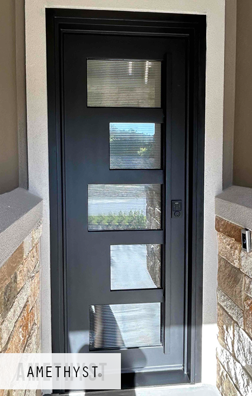 single iron door