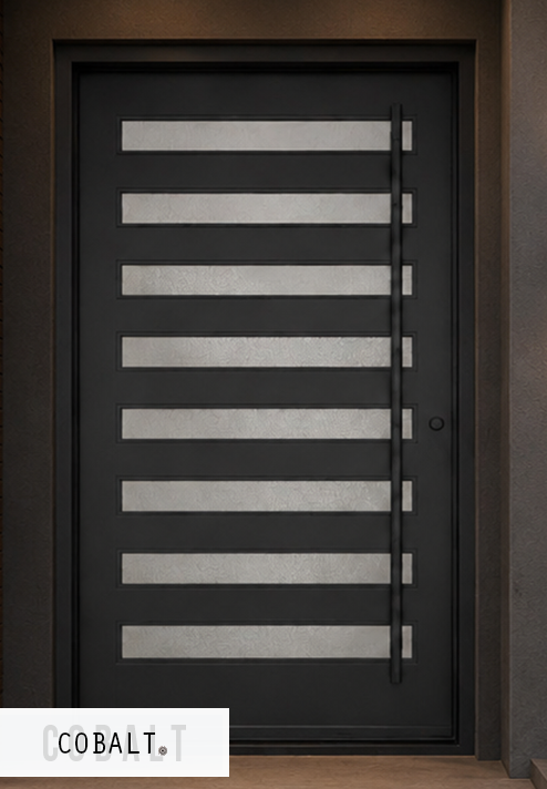 modern pivot iron door