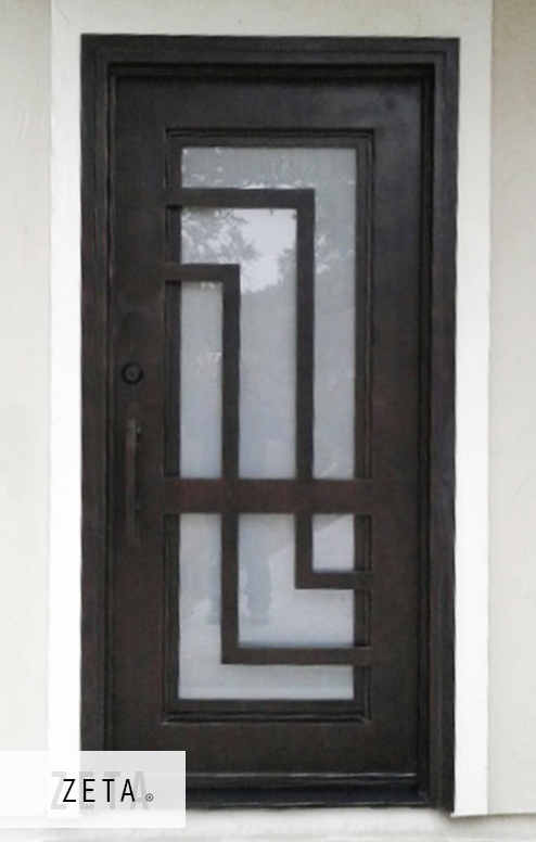 single iron door
