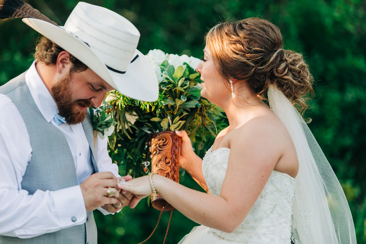 The tears of joy and raw emotion as this groom presented his bride with a special wedding band addition is absolutely perfect imperfection.