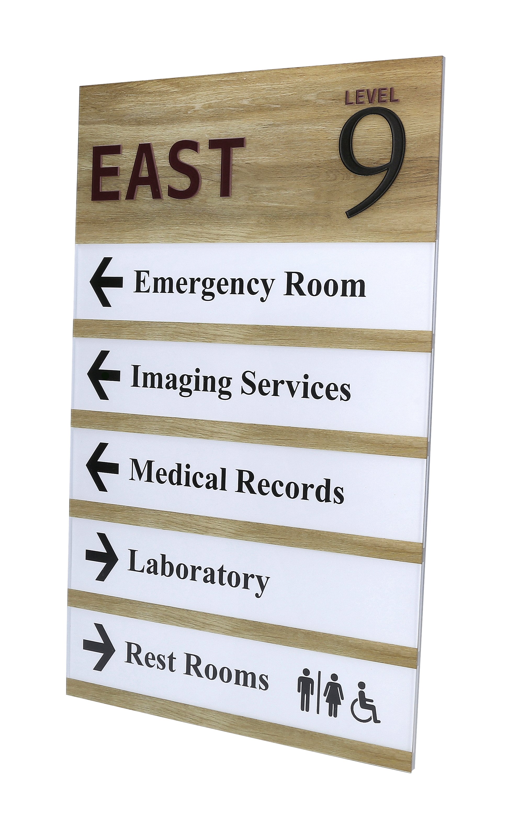  Directory Sign with removable inserts, direct printing face  