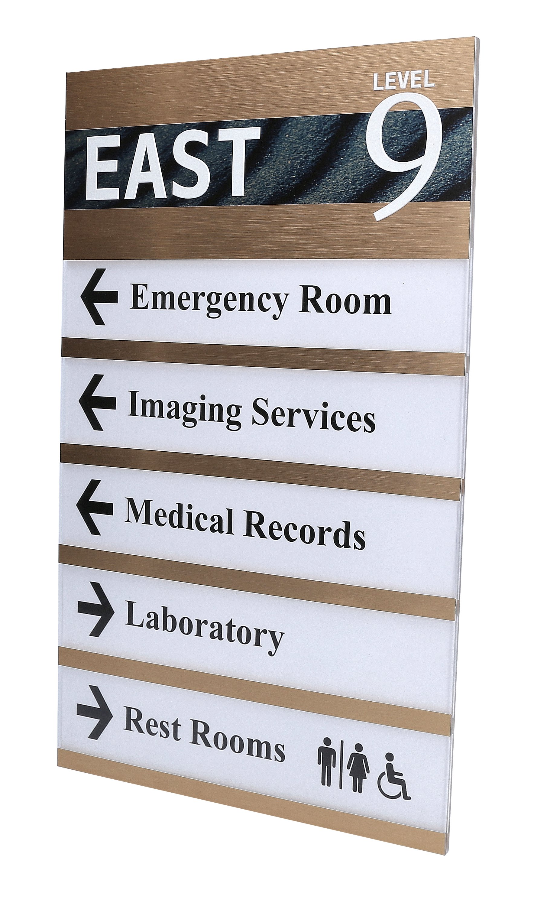  Directory Sign with removable inserts, direct printing and Metalam? face  