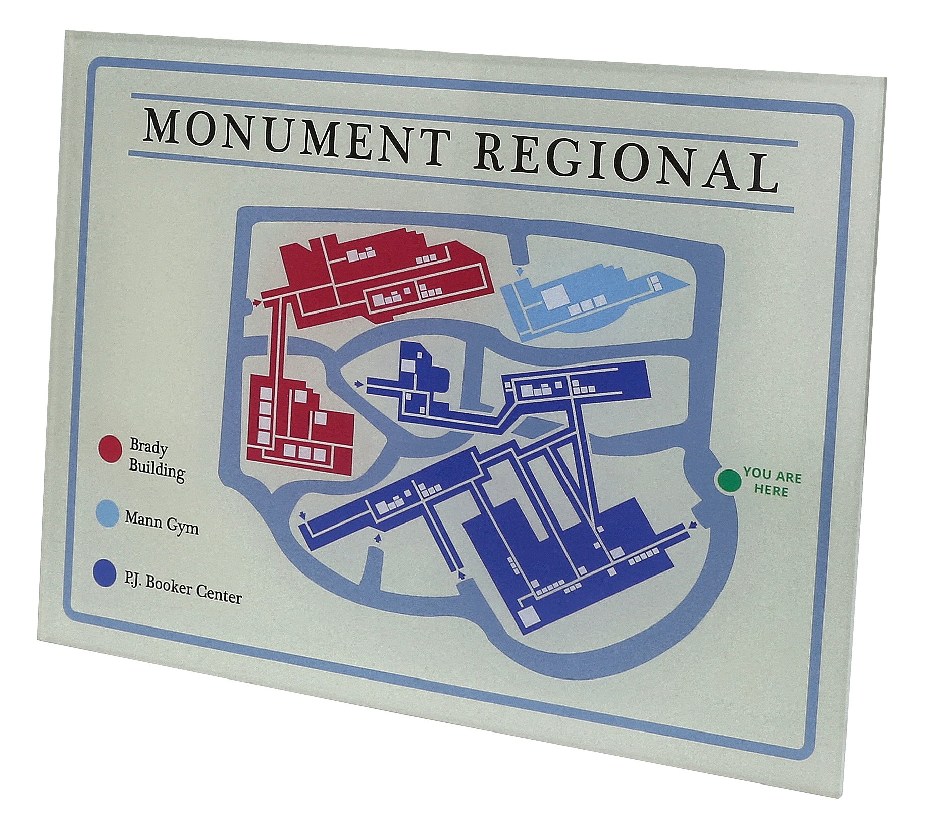 Announcement/Map second surface printing on acrylic