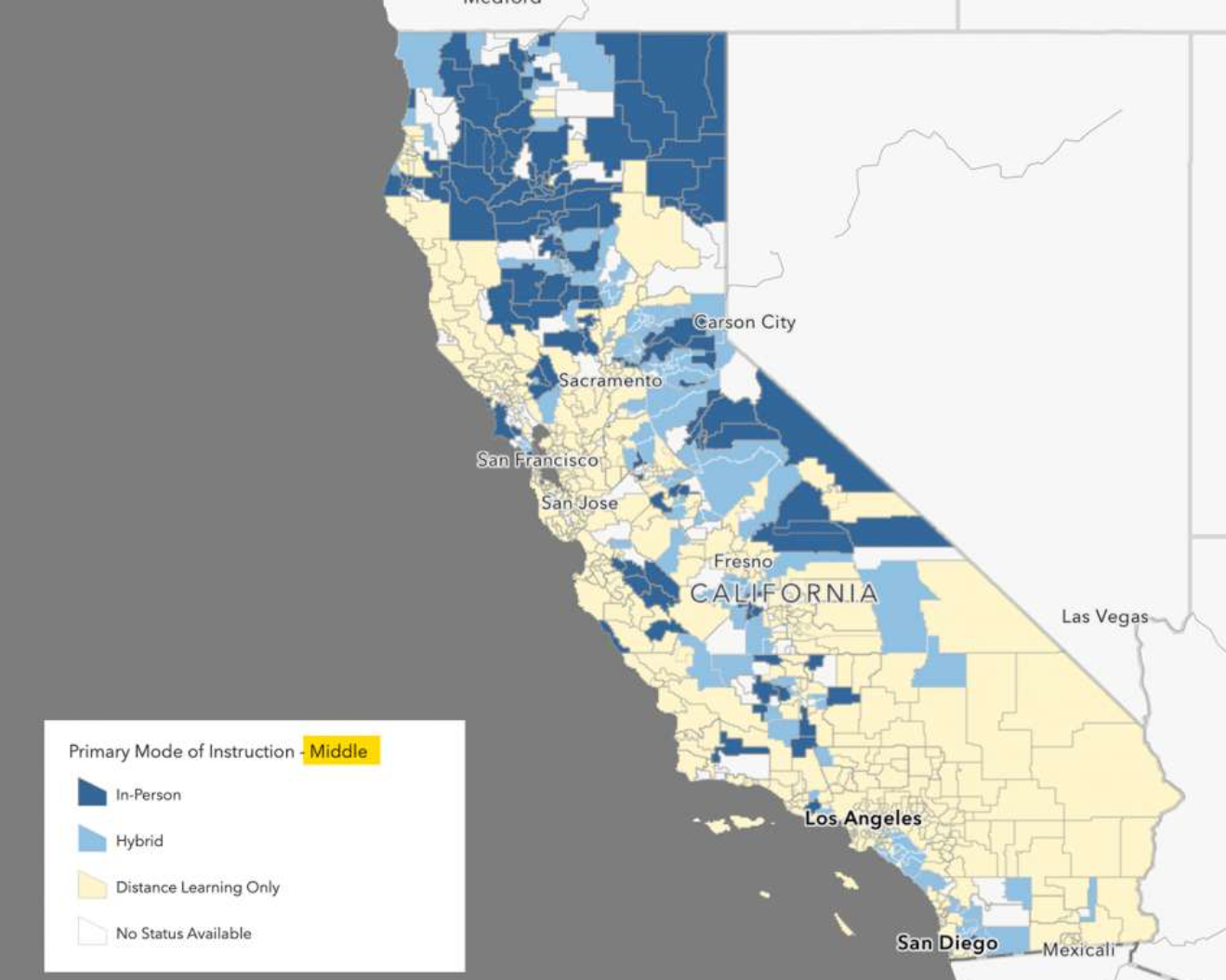 There are 32 public school districts in Santa Clara County. Only two are letting students come back on campus. 