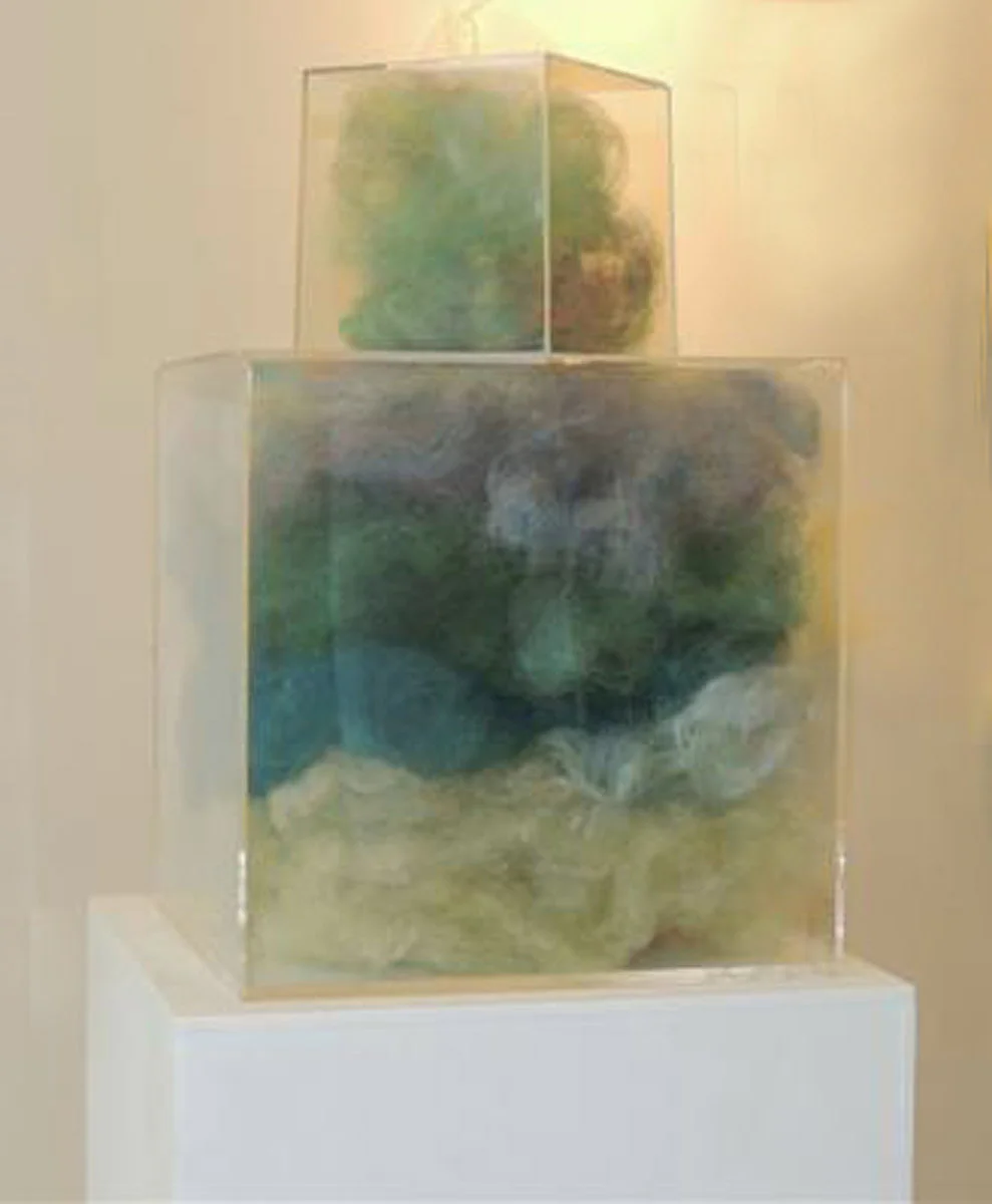 Sound of Wind 16"x12"x12" wool, acrylic vitrines