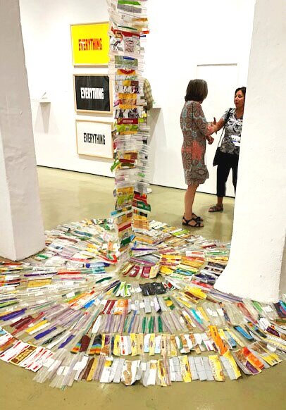 Extra Value site specific installation, re-purposed ziplocks, thread, plastic