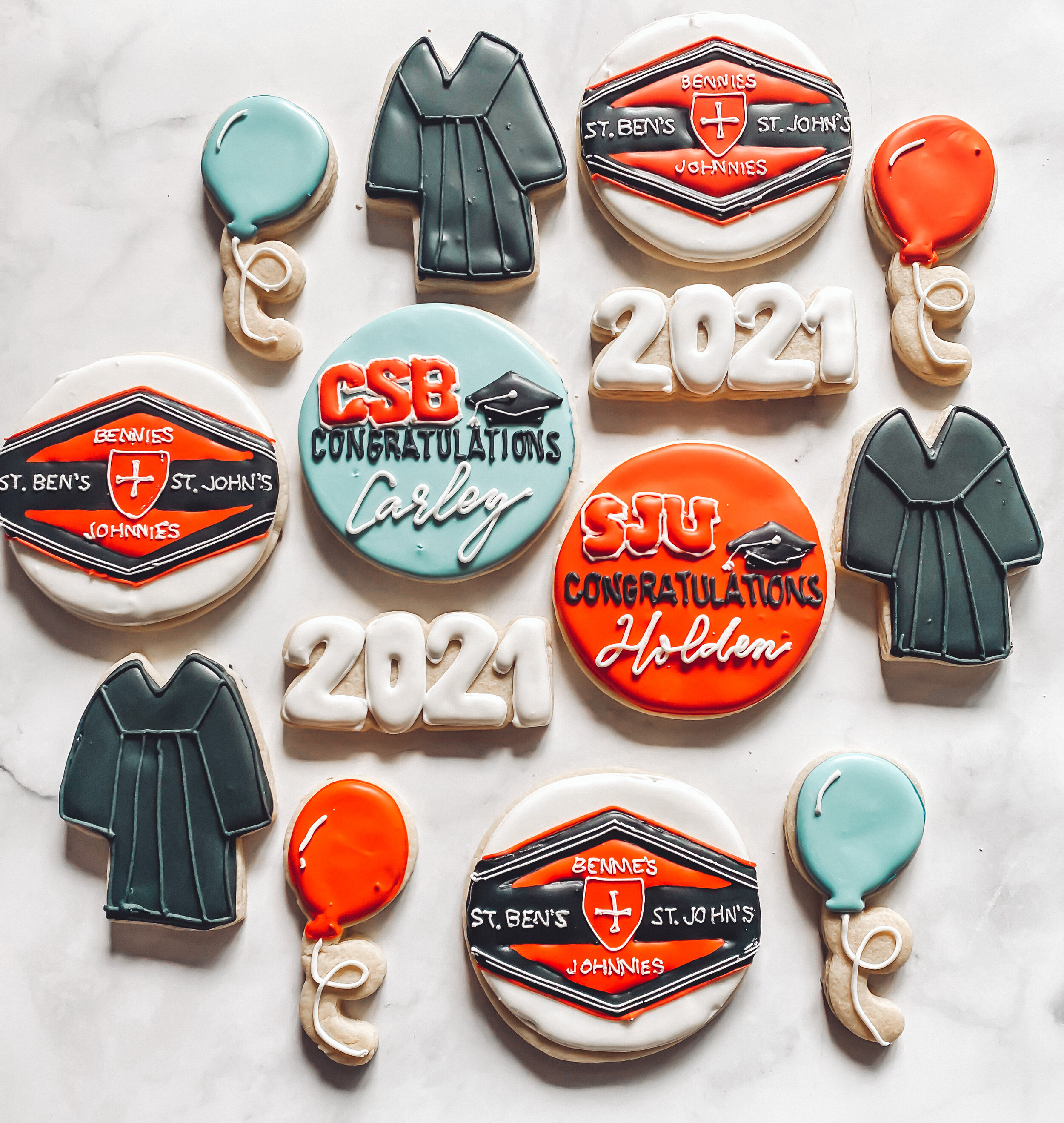  St. John’s and St. Ben’s Graduation Cookies 