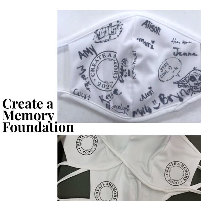 We are so excited to work with the Create A Memory Foundation!
.
Clothier donated 1,000 masks to the organization, in the top image you&rsquo;ll see the one signed by our production staff!
.
The Create A Memory program started 33 years ago with a sim