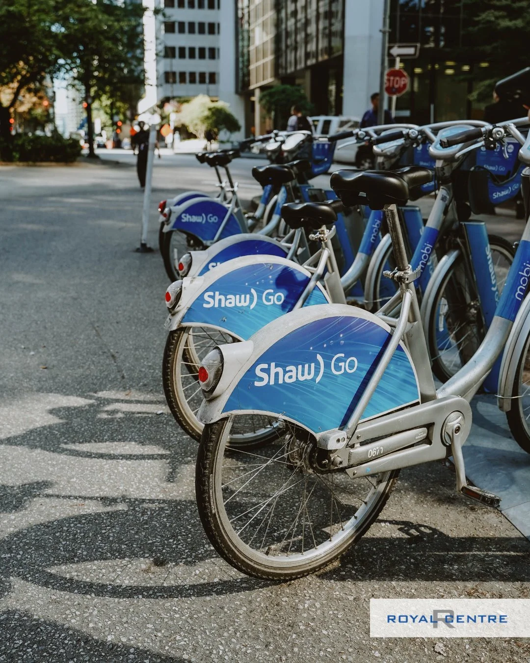 Cruisin’ into summer like ππ΄β»οΈββ 
β 
Did you know there’s a Mobi Bikes station right outside Royal Centre? π΄‍βοΈπββ 
β 
Whether you're exploring the city or enjoying a lunchtime ride, Mobi Bikes are the perfect way to soak up the sunsh
