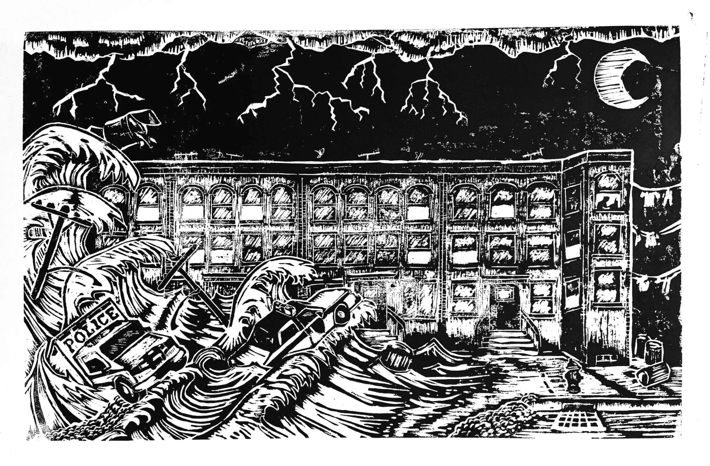 A Flood in Bushwick (wood print)