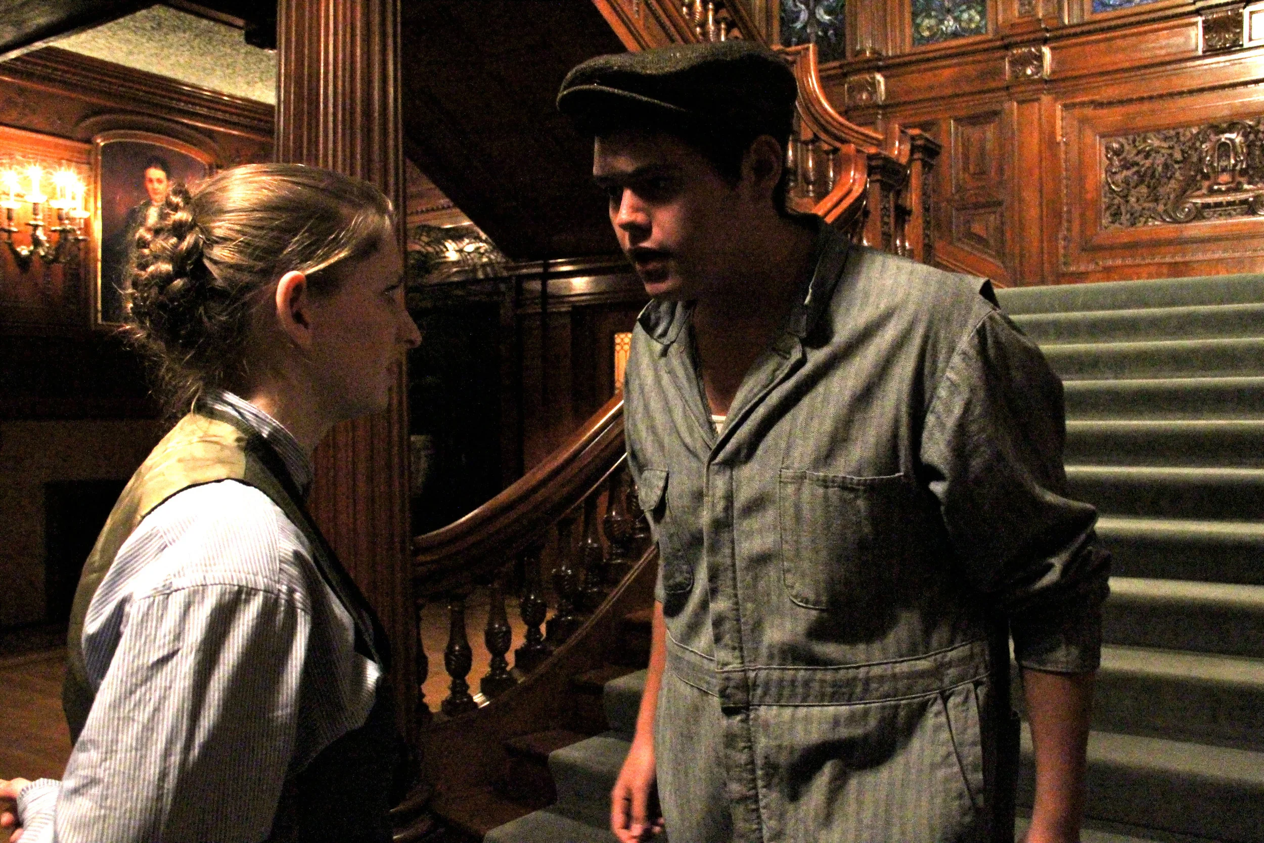 Amalia Hertel as Oswald and Haden Cadiz as Kent in the SYT Core Ensemble production of KING LEAR (2011) Photo: Robyn Lingen
