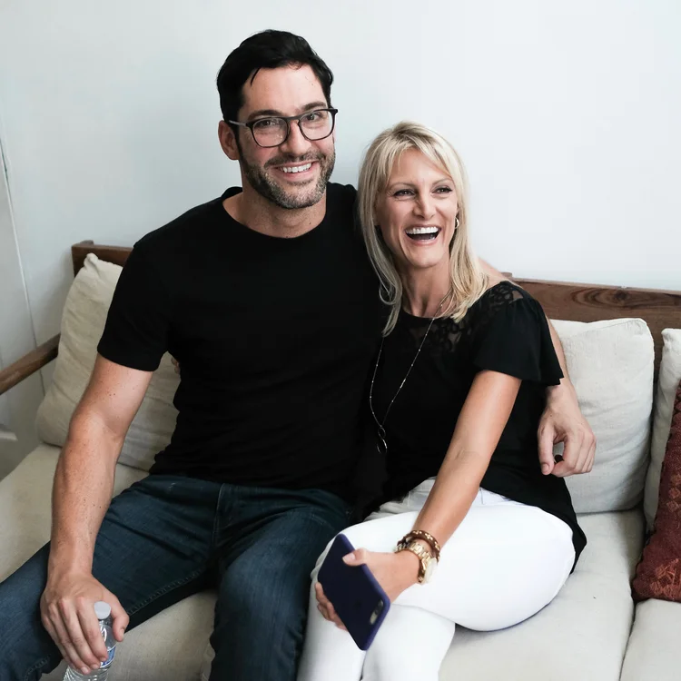 Celebrity vocal coach Valerie Morehouse with Tom Ellis
