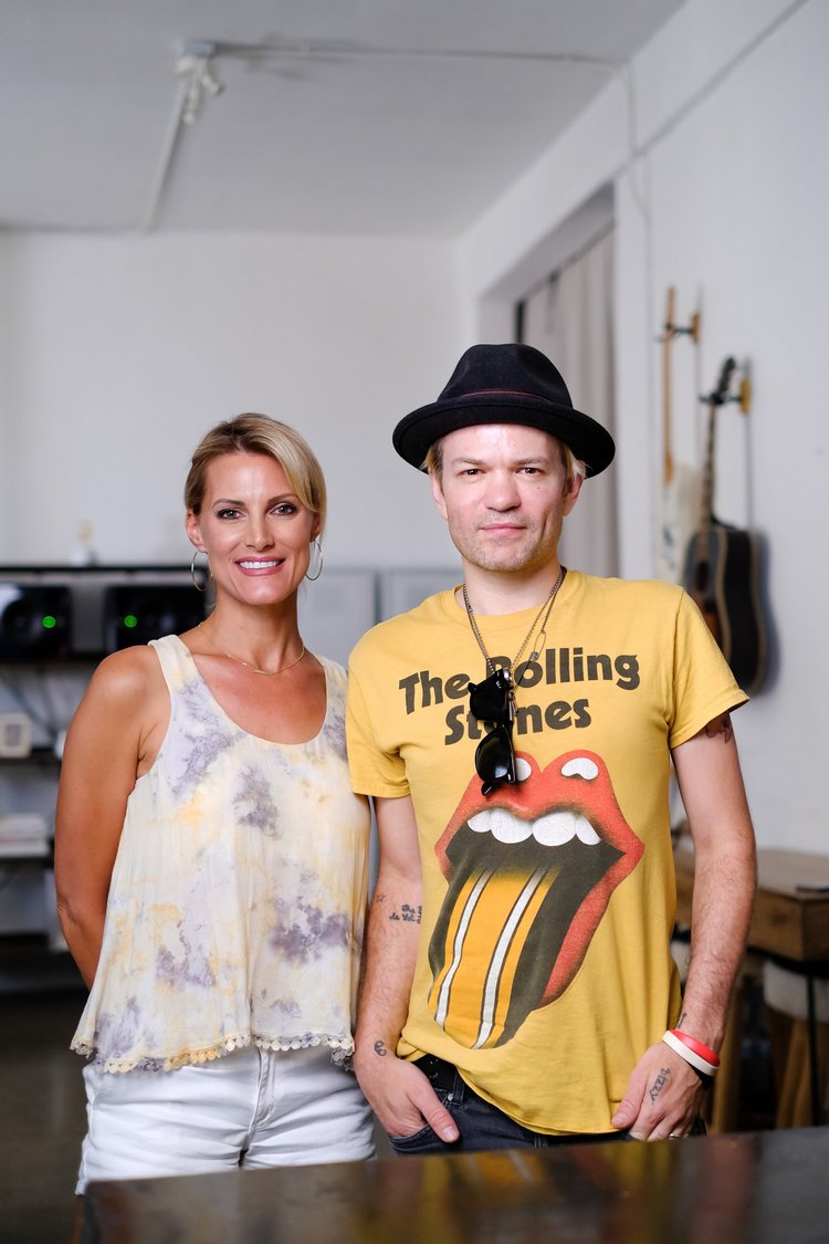 Celebrity vocal coach Valerie Morehouse with a client