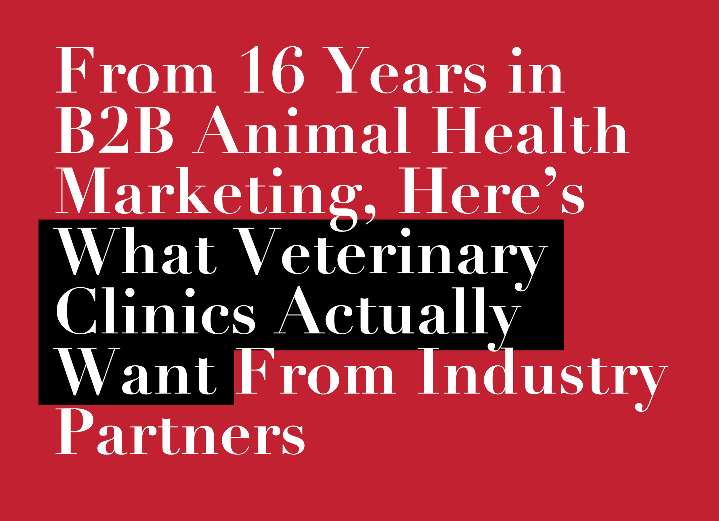 From 16 Years in B2B Animal Health Marketing, Here’s What Veterinary Clinics Actually Want From Industry Partners