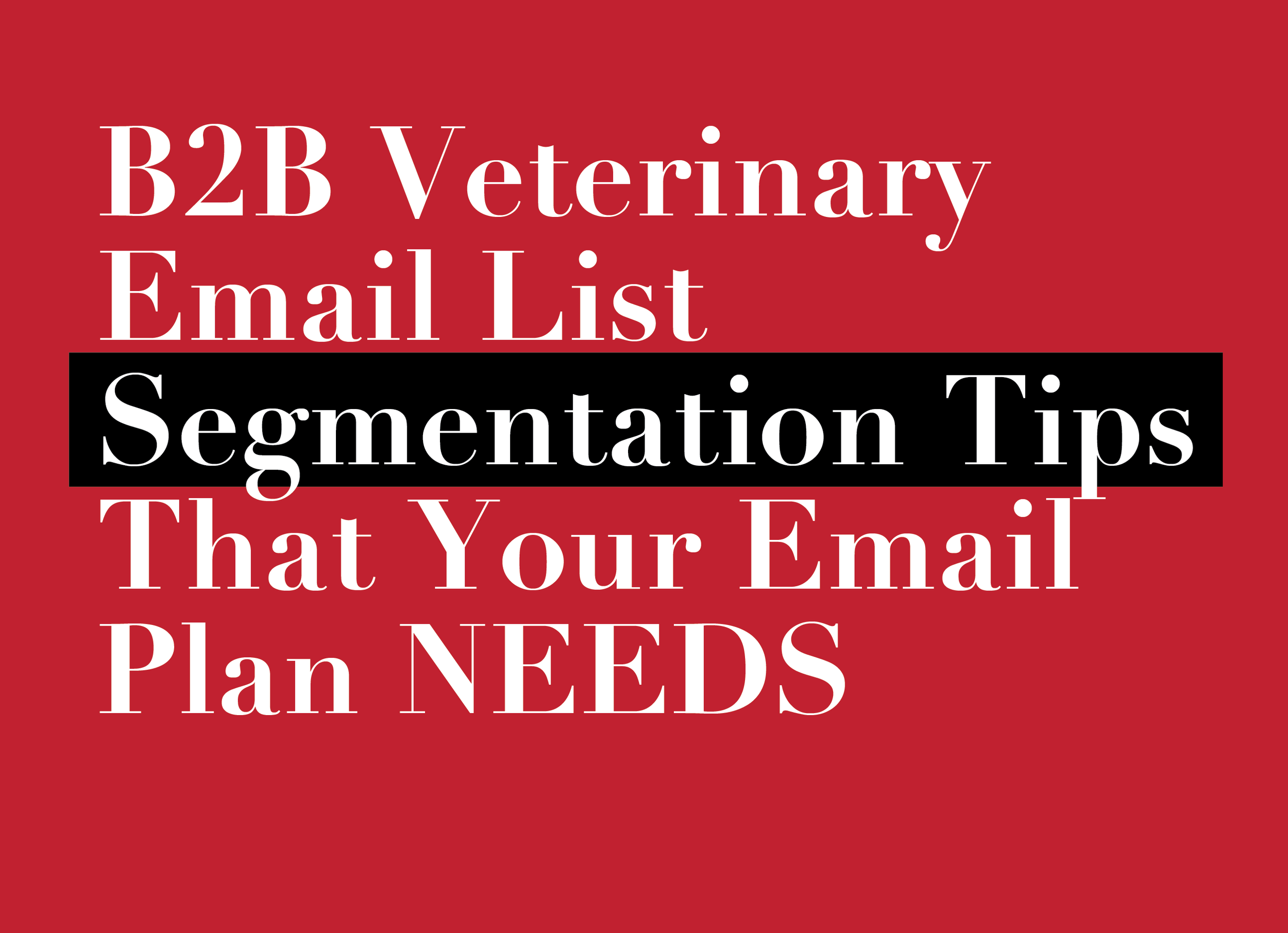 B2B Veterinary Email List Segmentation Tips That Your Email Plan NEEDS