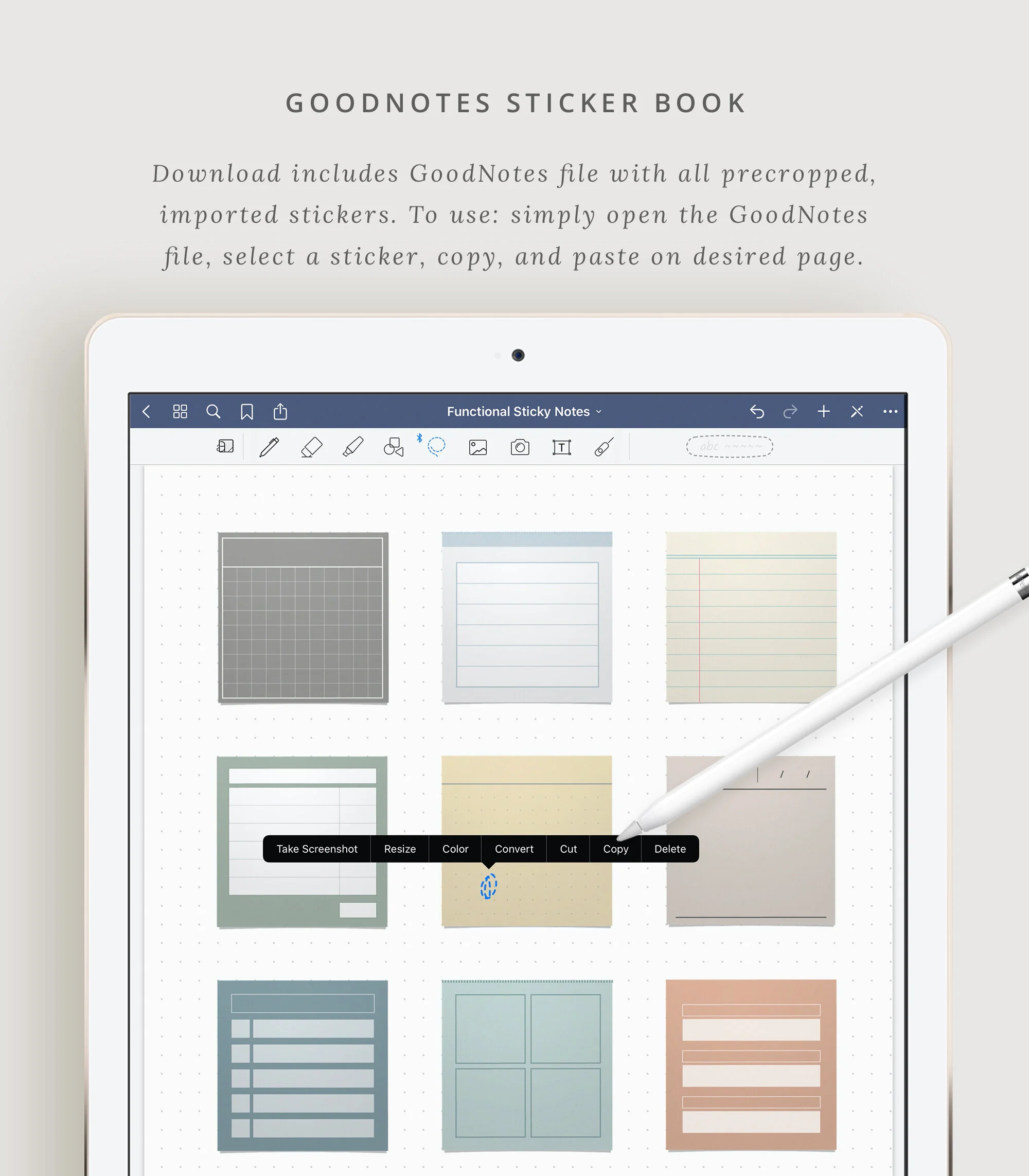 Functional Digital Sticky Notes for iPad — Dash Planner