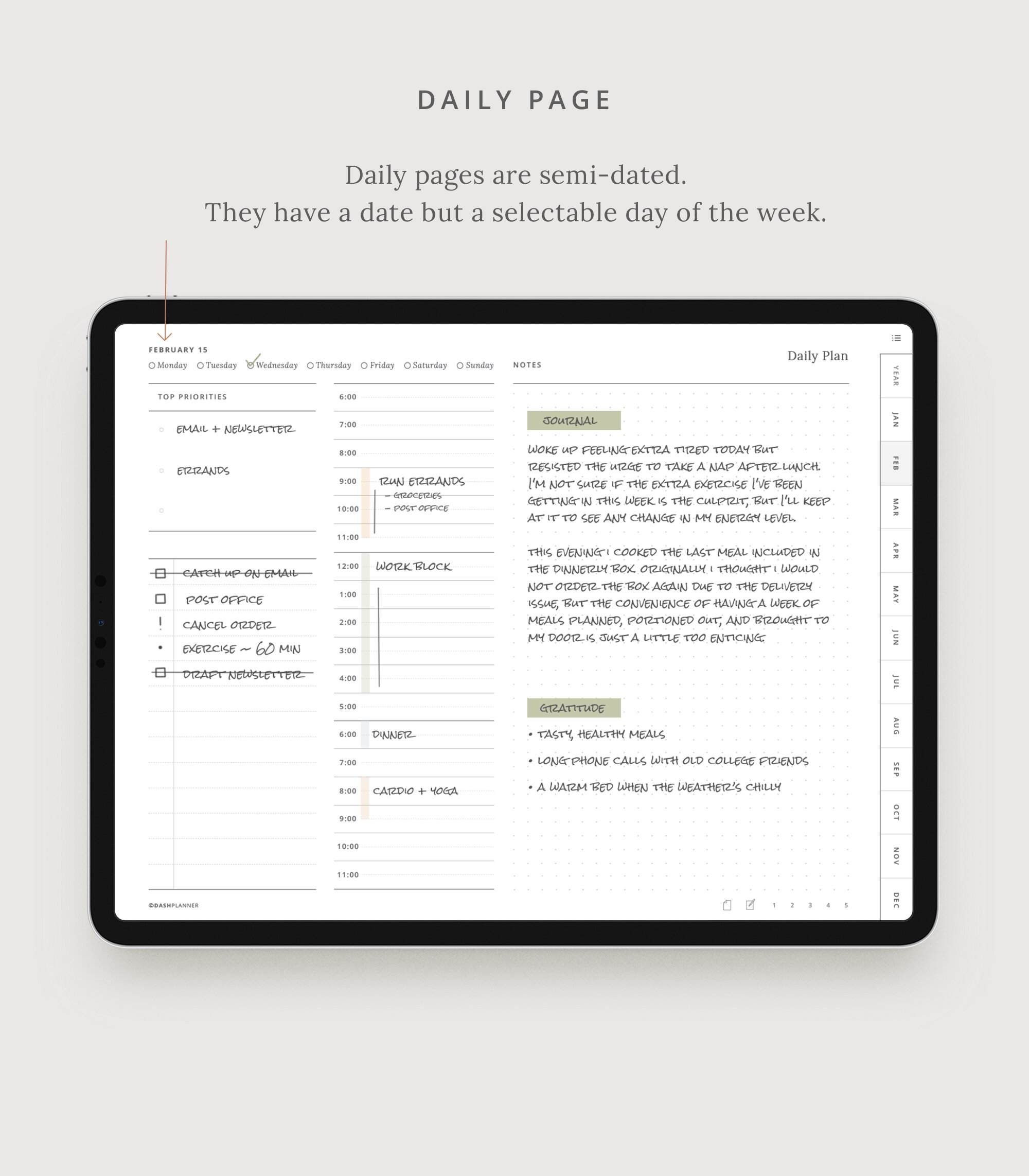 Undated Digital Planner Bundle Dash Planner