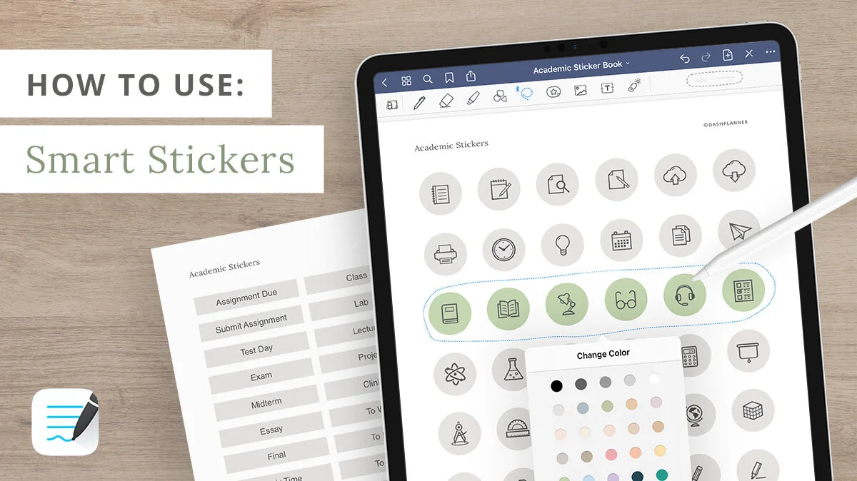 Smart Digital Stickers for the GoodNotes App — Dash Planner