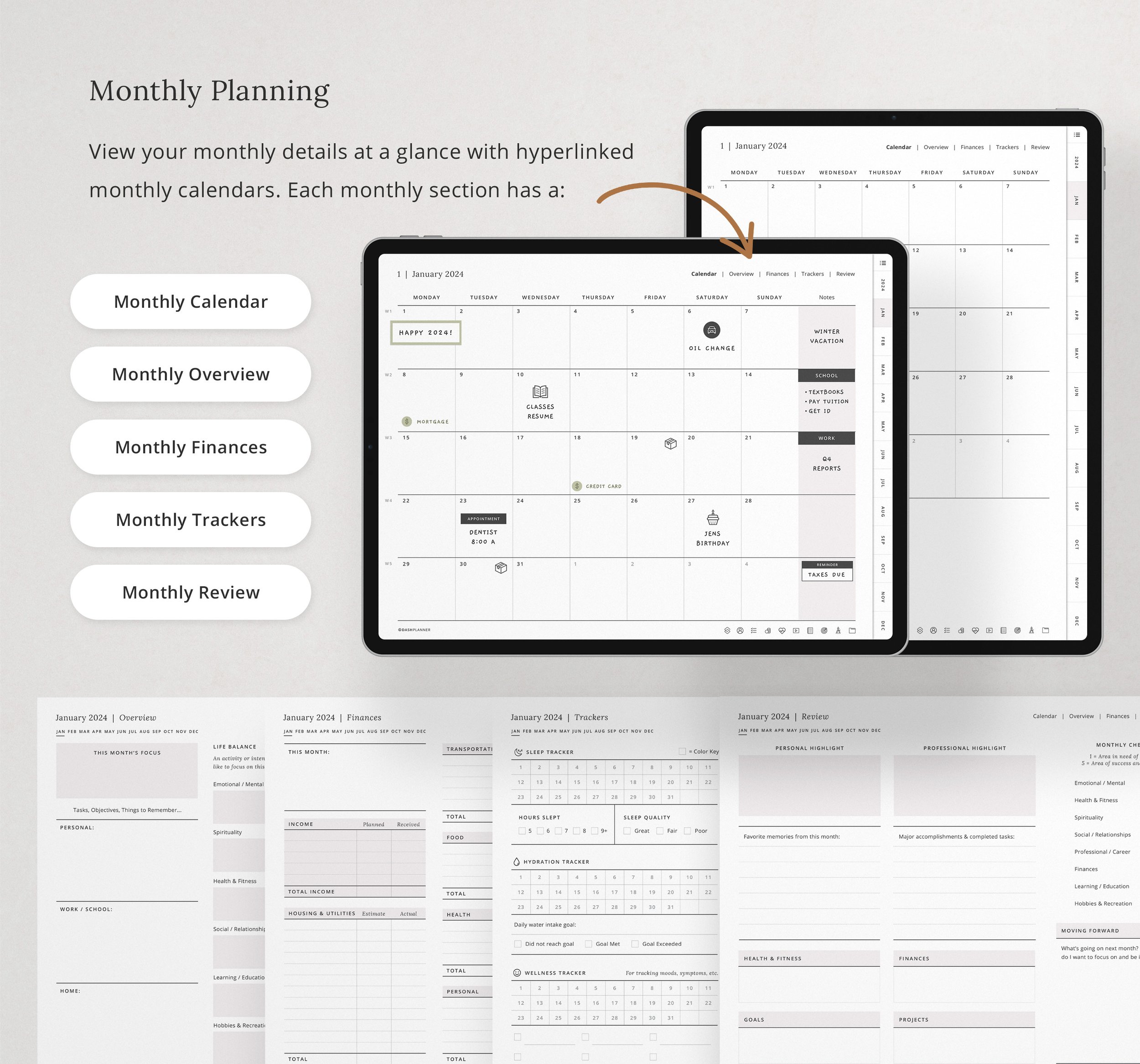 2024 Digital Planner with Reminders, Apple Calendar, and Google Calendar  Integration — Dash Planner