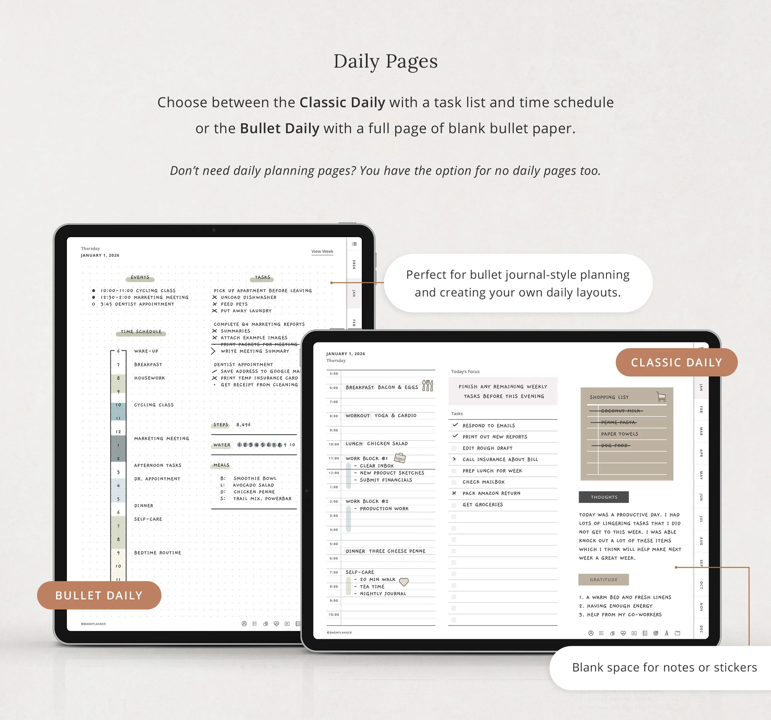 2026 Daily Layout Digital Planner