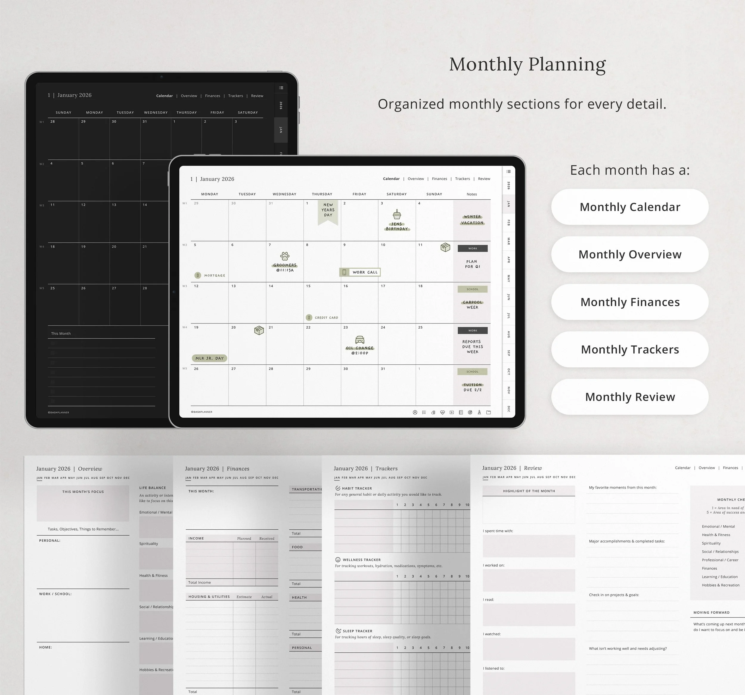 2026 Monthly Calendar Planner
