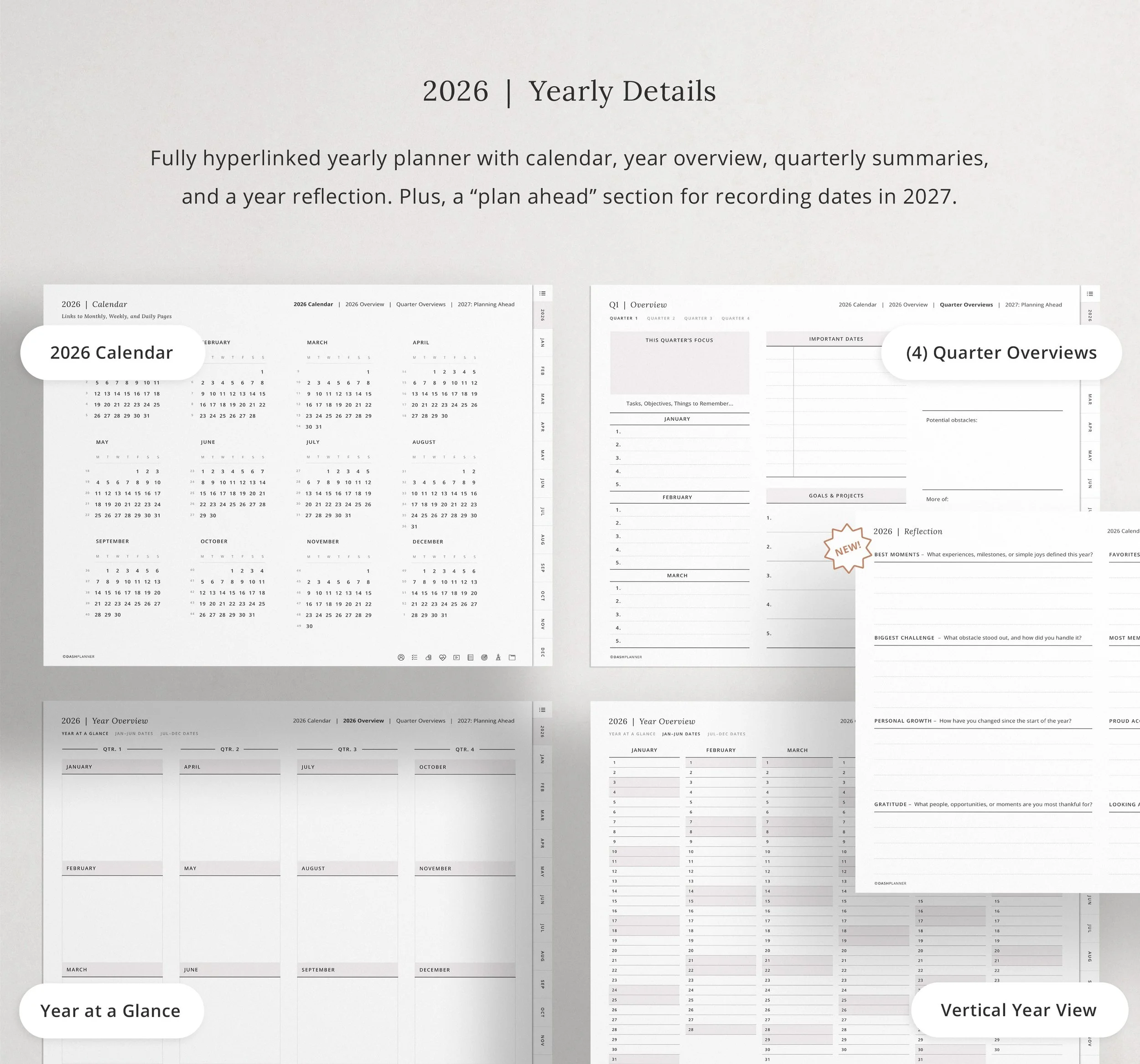 2026 Yearly Digital Planner Overview