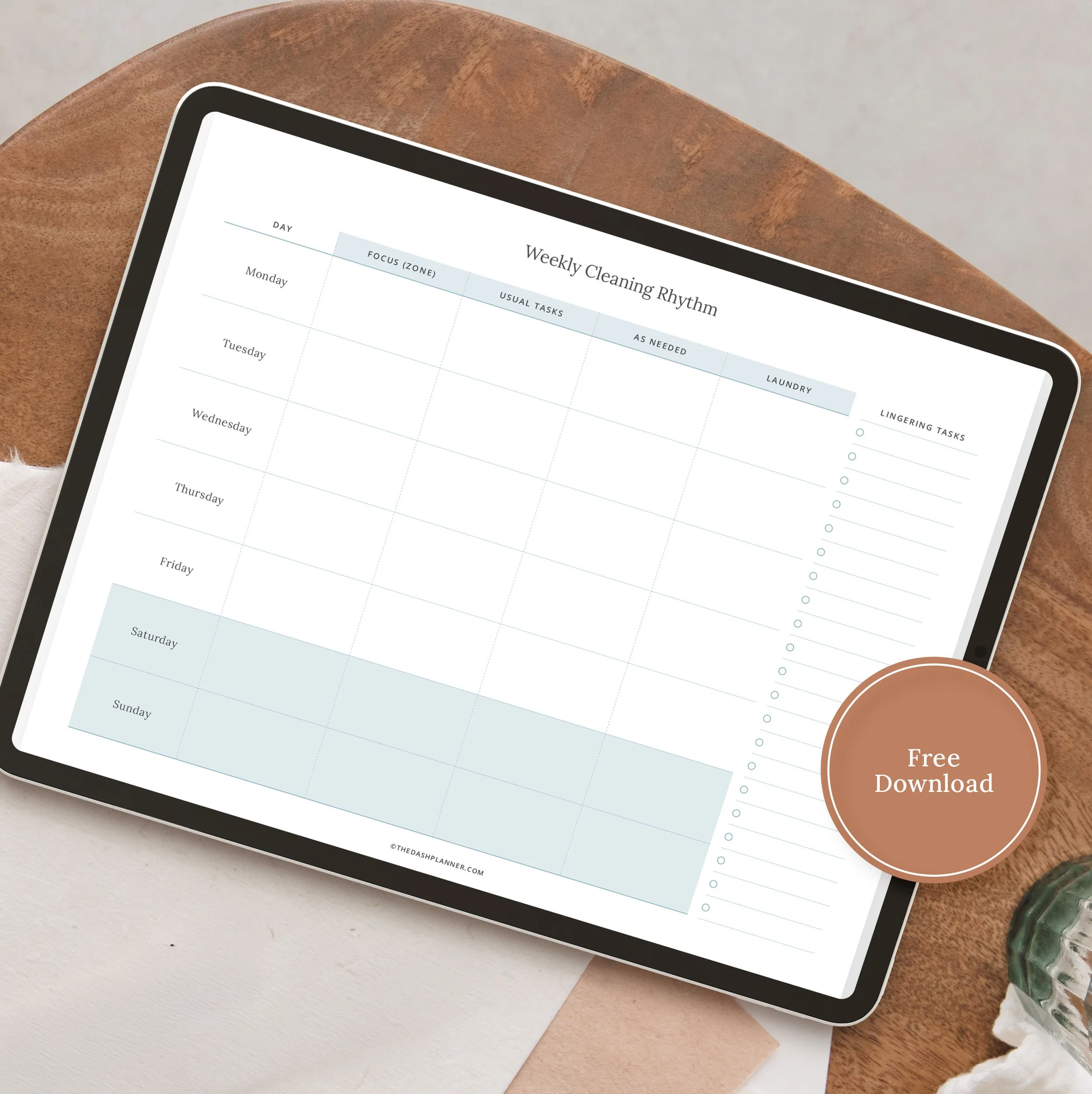 free weekly cleaning templates