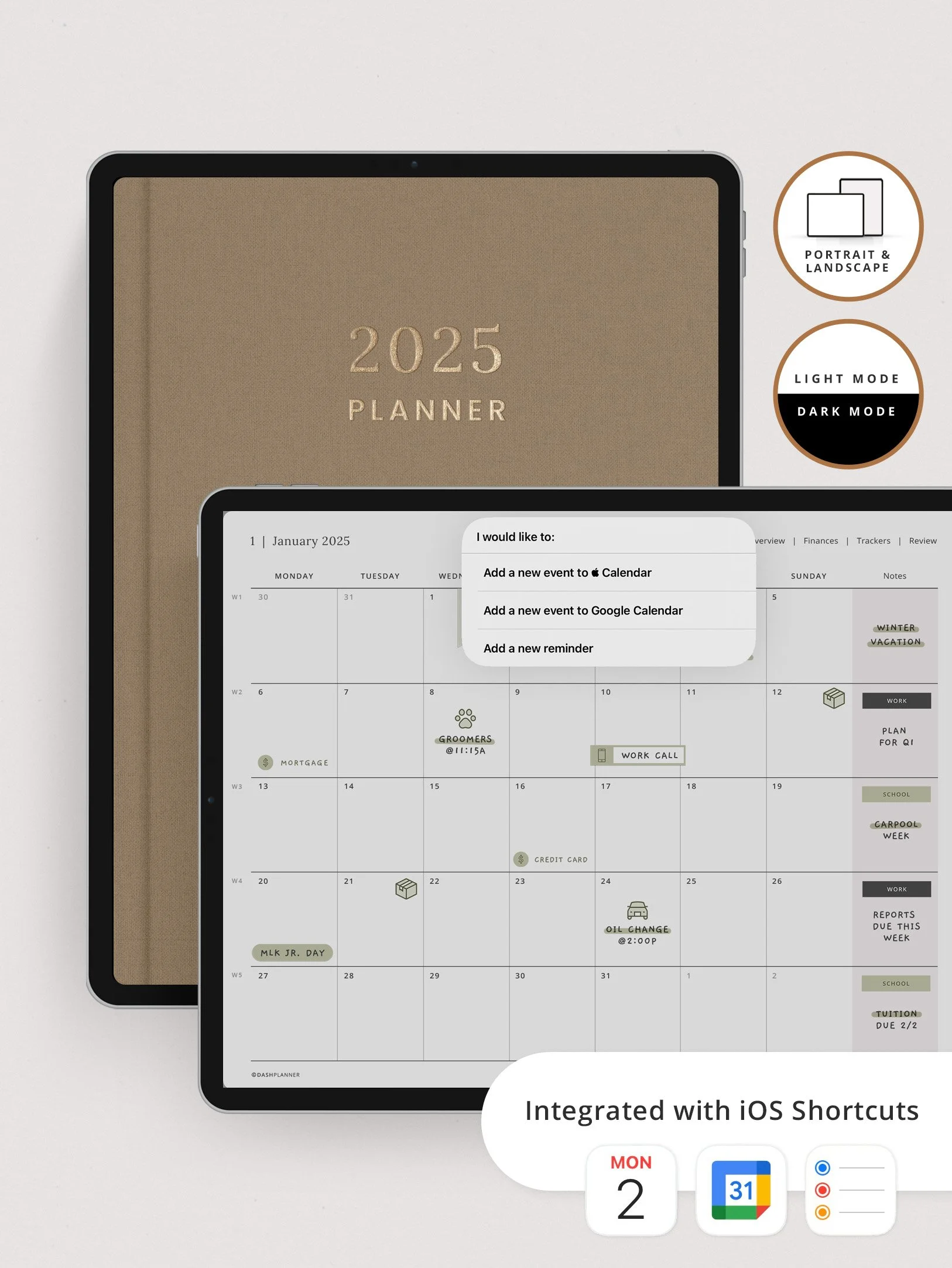 2025 Digital Planner with Shortcuts