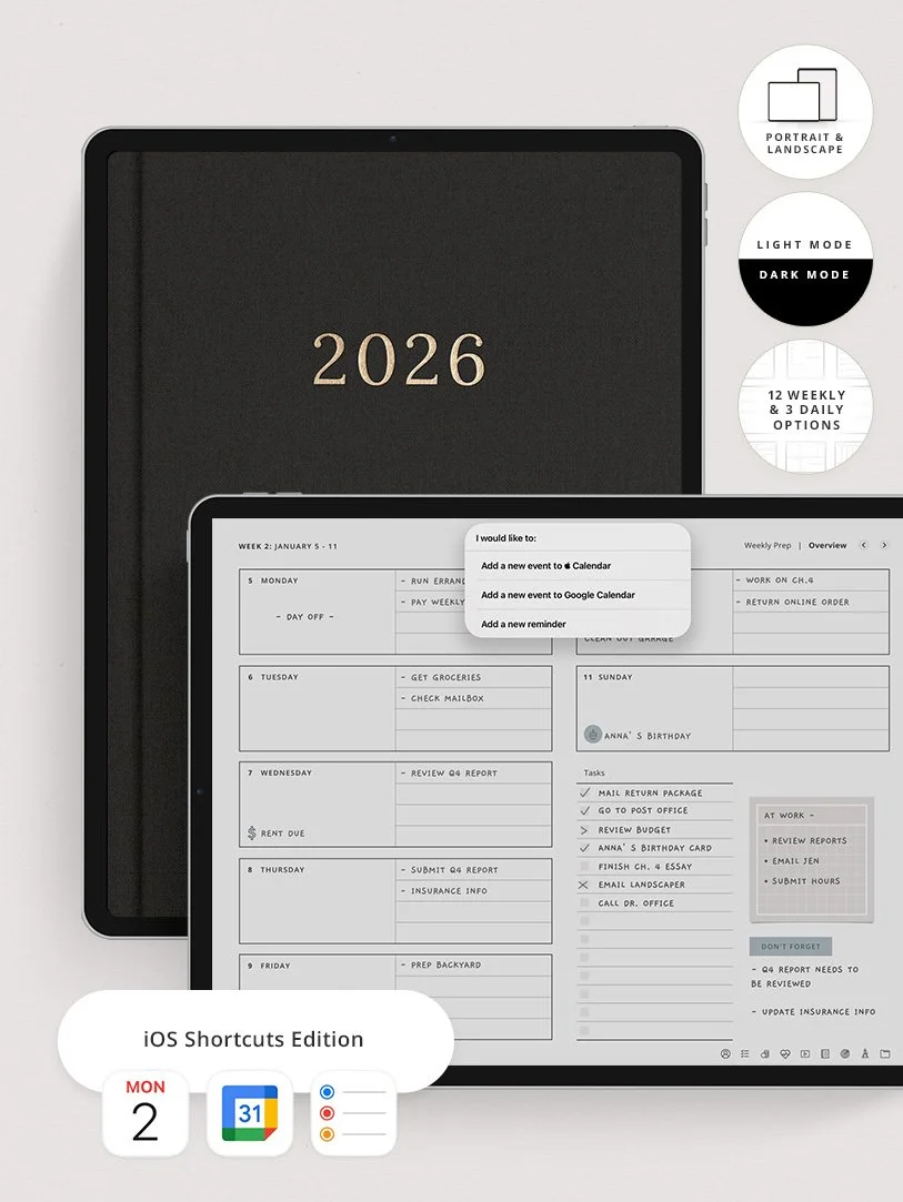 2026 Digital Planner Set (Shortcuts Edition)