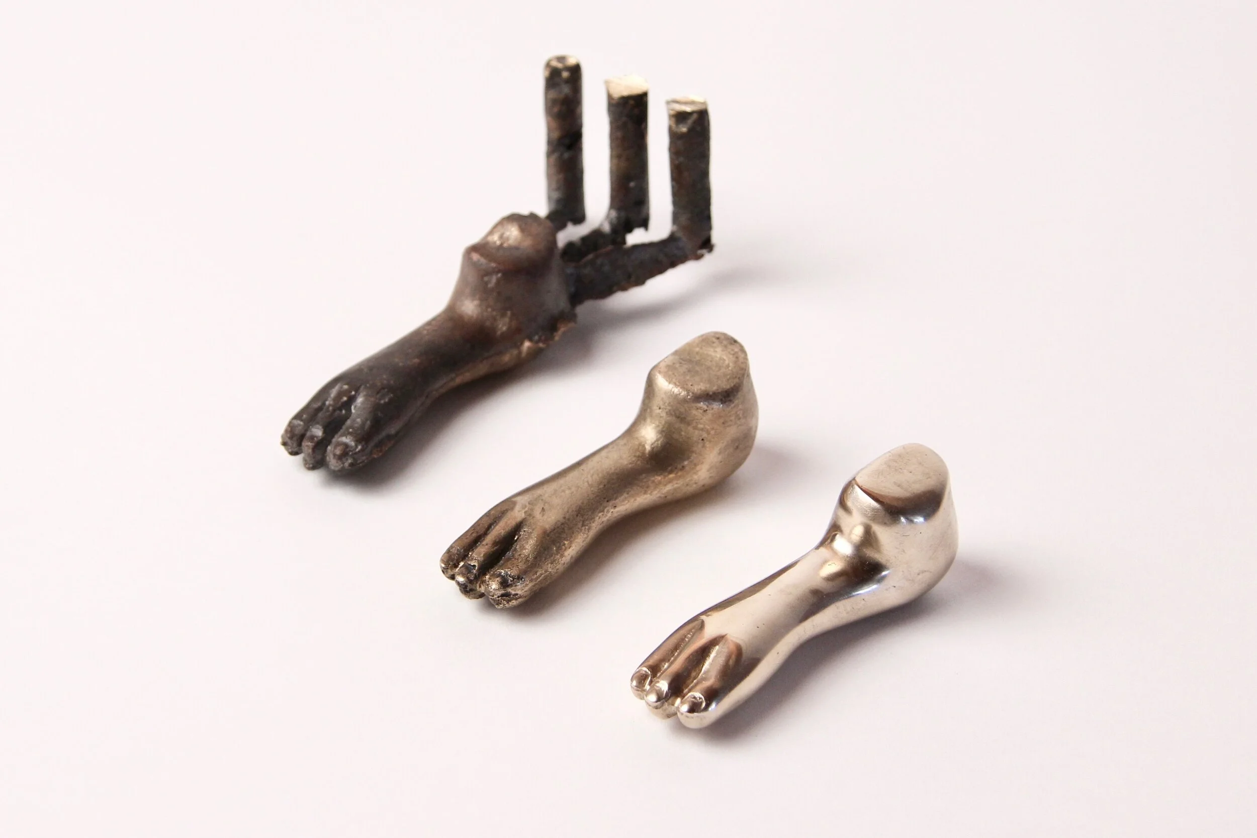 bronze babyfoot, 2019 (process shot)