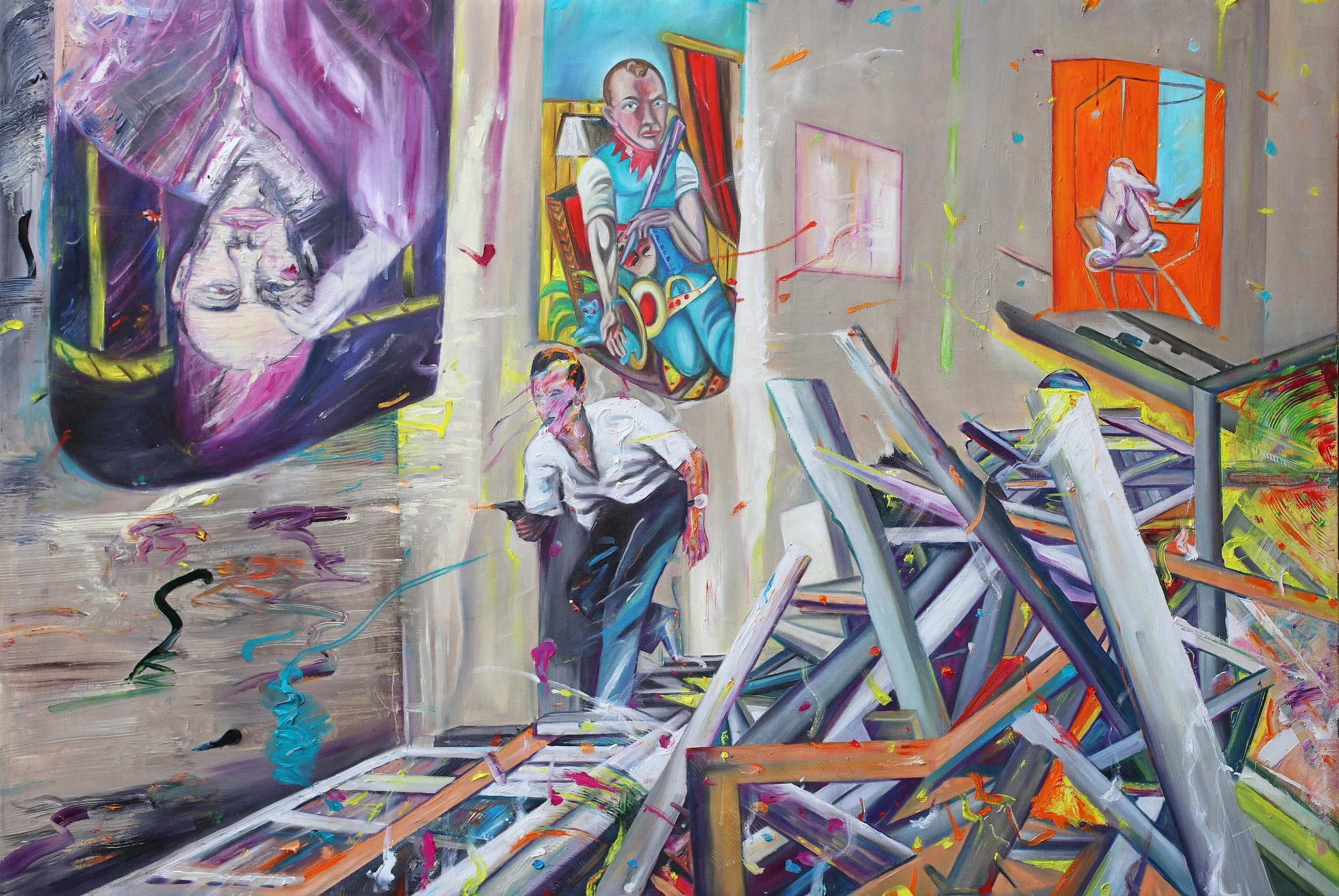 ©Under the Golden Helmet of Darwin/Oil on Canvas/100x140cm/2017