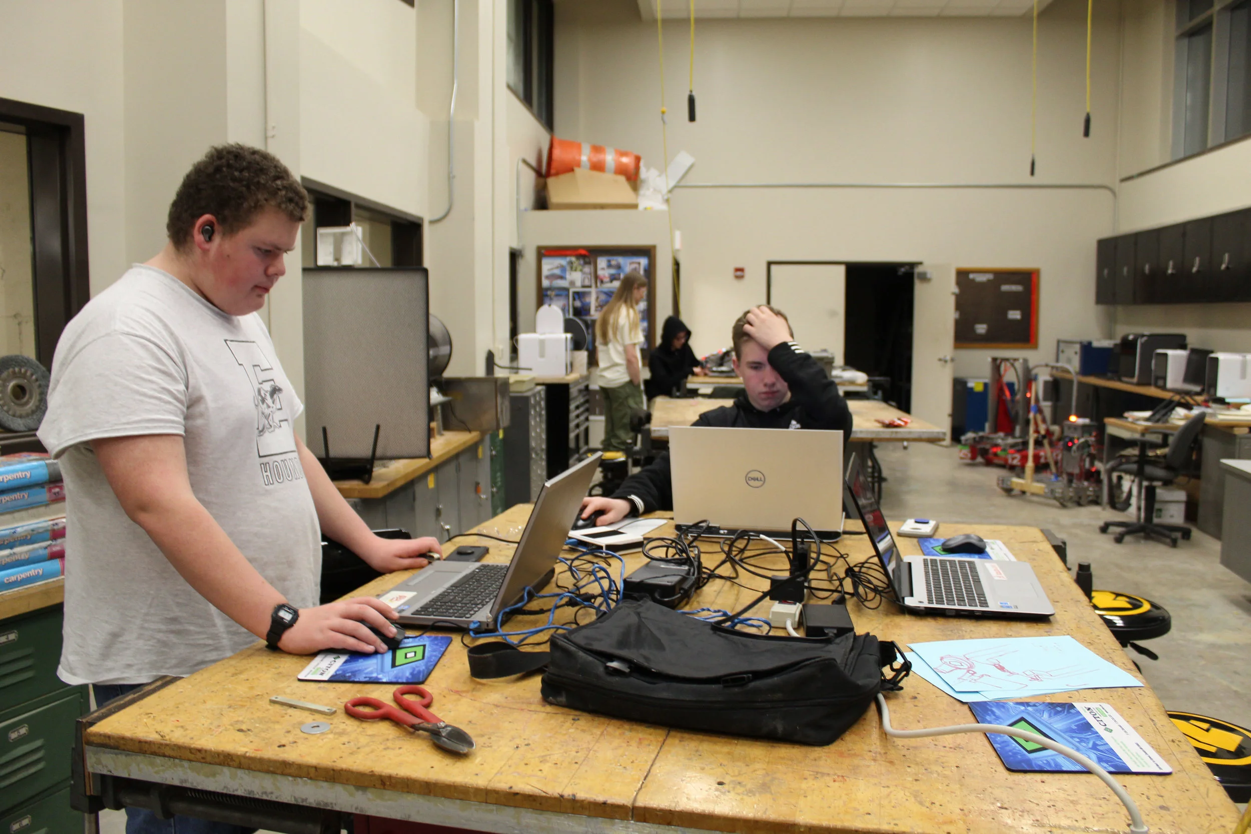 Jacob and Sean of the CAD Department working hard