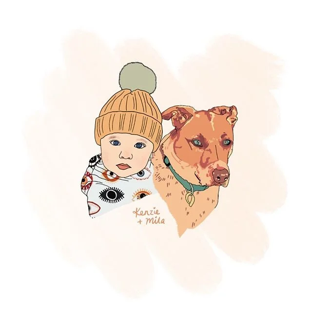 So cute I had to post to my feed too 💖

Custom illustration for my fraaaaands @cody_gifford + @nicoleana8 of their fur-baby, Mila, and real-life baby, Kenzie!

#illustration #illustrator #graphicdesign #supportlocal #nzmade #procreate #digitalillustration #customillustration