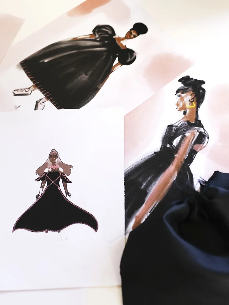  The winning entry and Karen’s inspiration for the final design. 