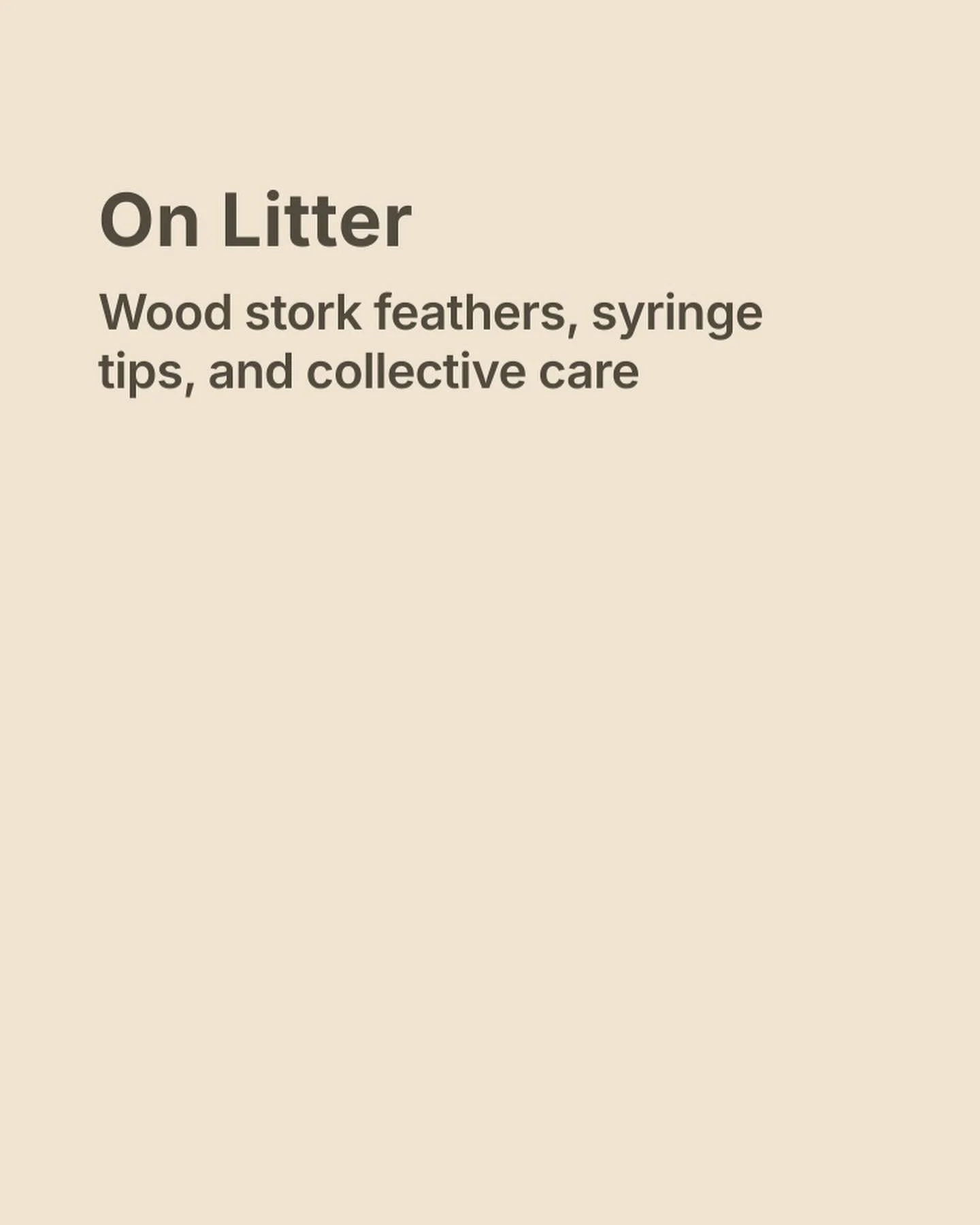 B&eacute;b&eacute;&rsquo;s first Substack essay. My favorite kind of writing delivers me somewhere unexpected. This piece on litter started with a fairly straightforward city-country divide. But I found the thread between a wading bird and intravenou