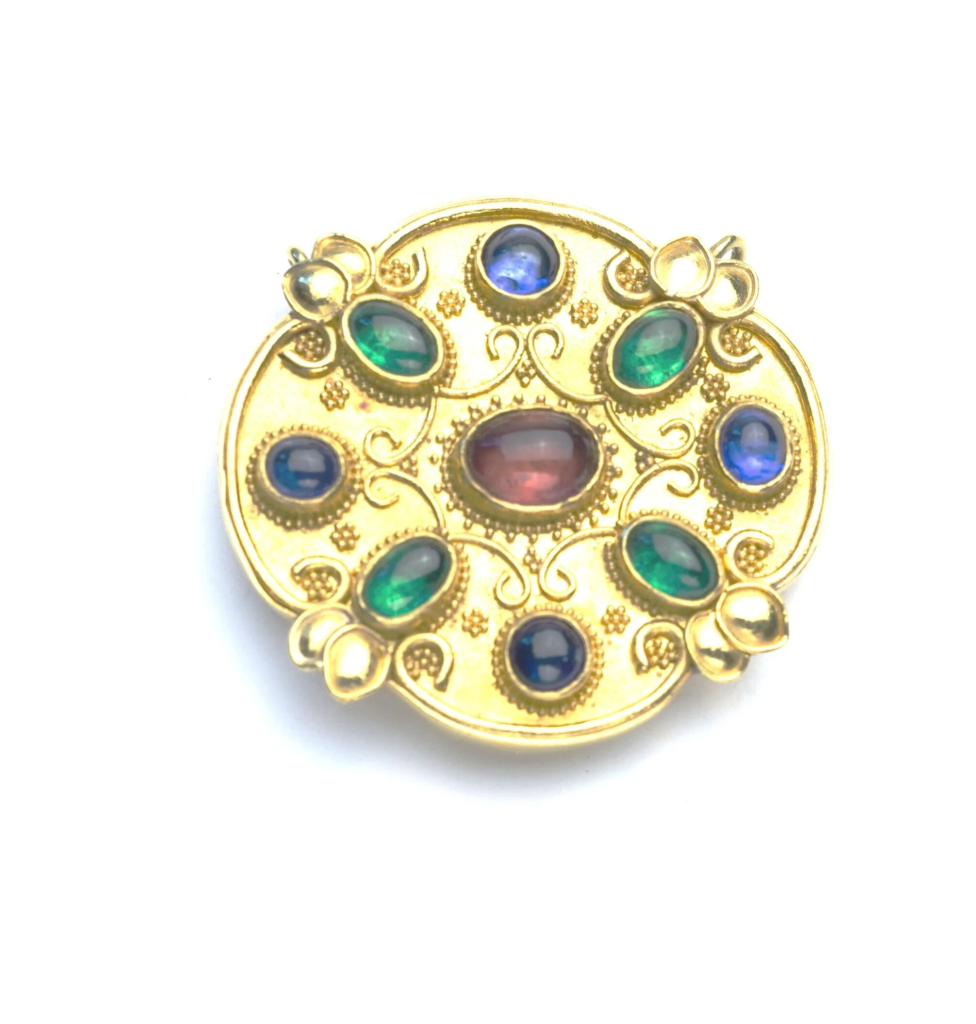 22k gold and multi-colored tourmalines