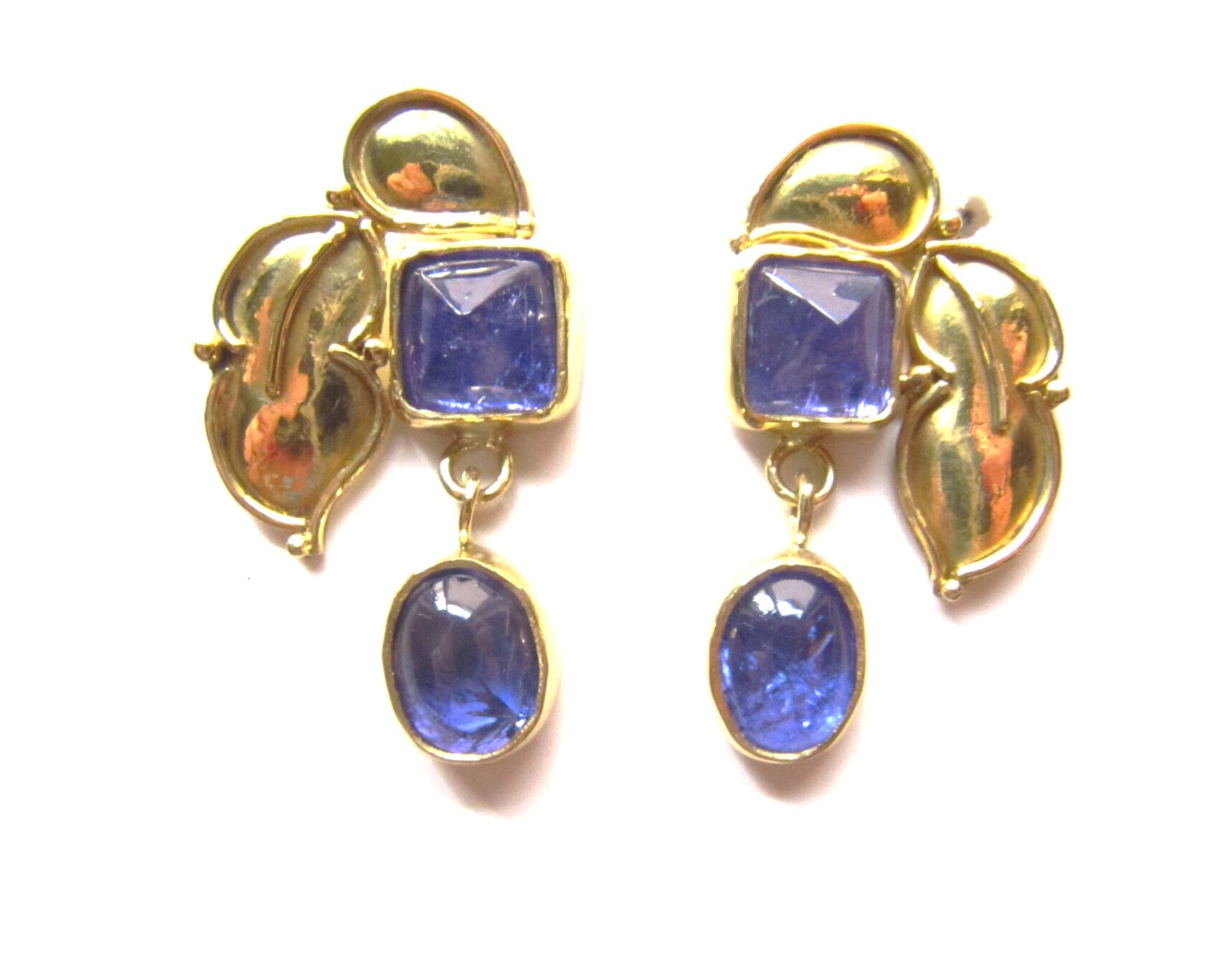 22k gold earrings with tanzanite