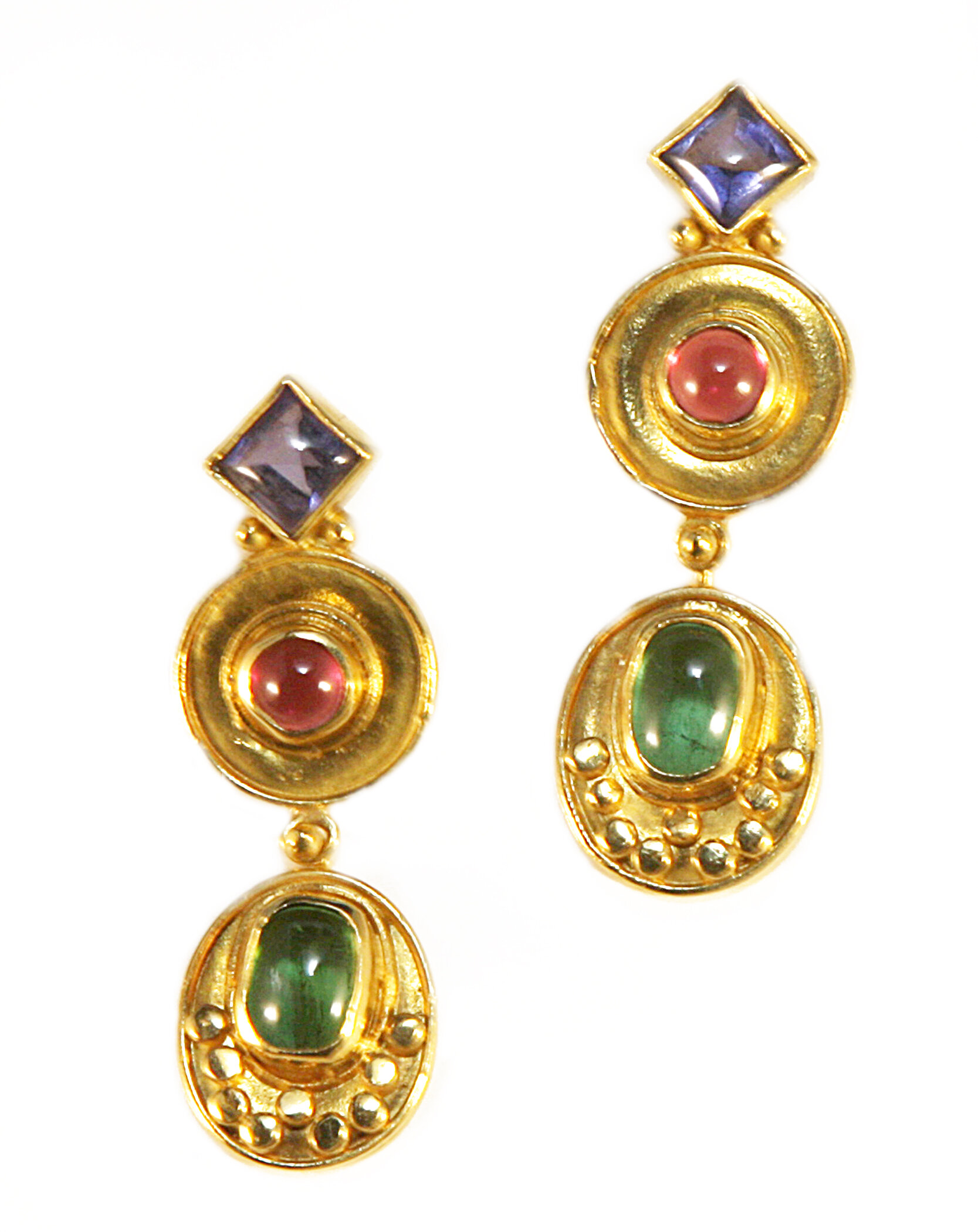 Multi-colored semi-precious stones pendant