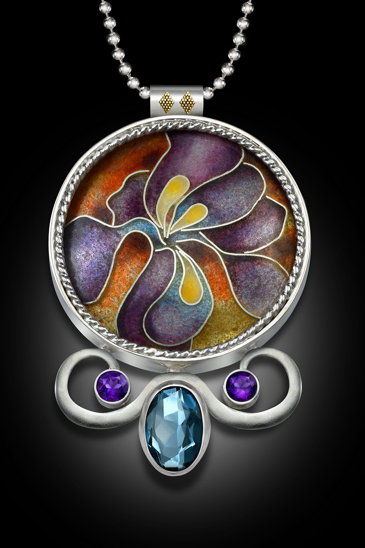 Sunset over a field of irises