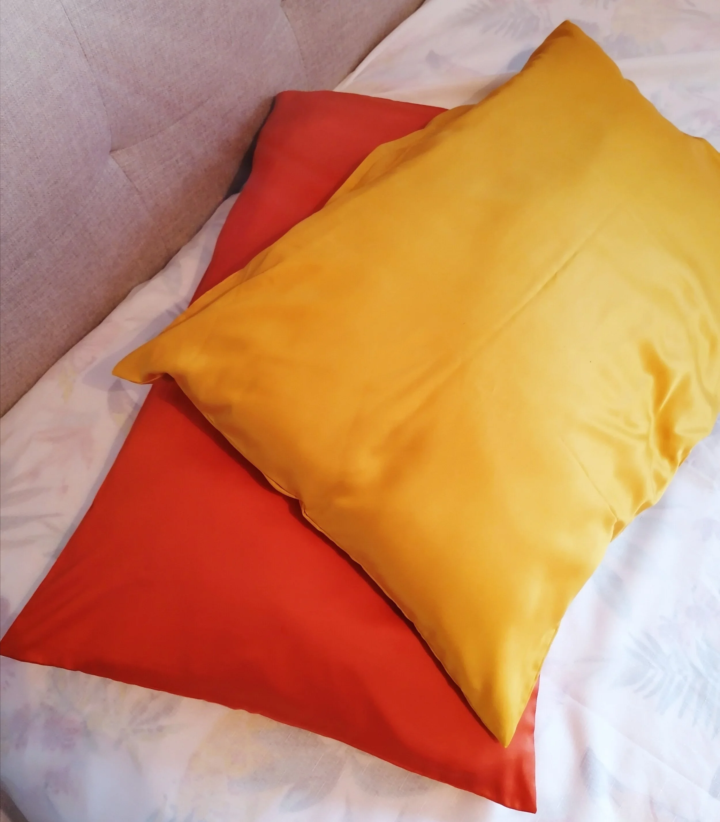 orange silk pillowcase
