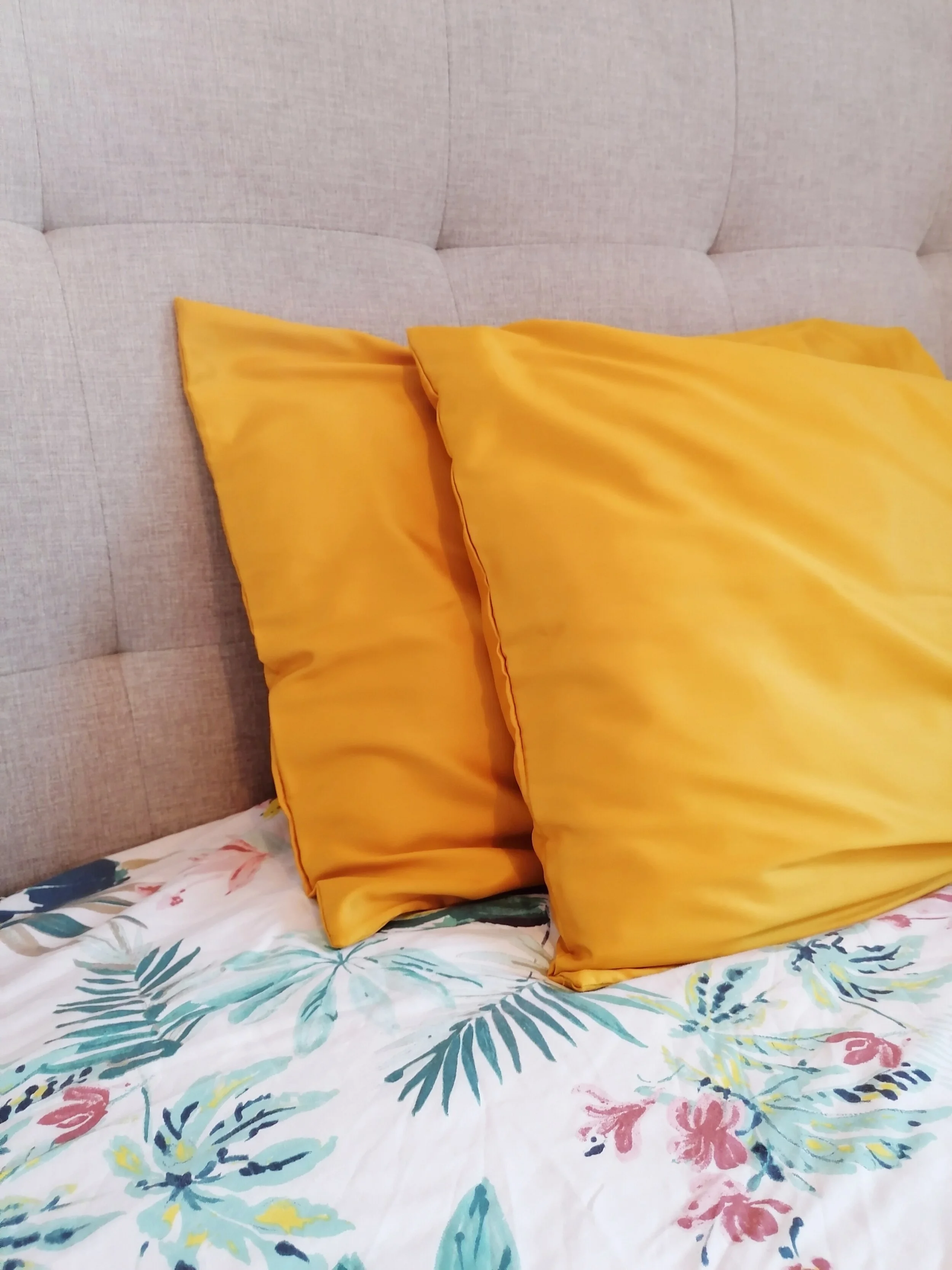orange silk pillowcase