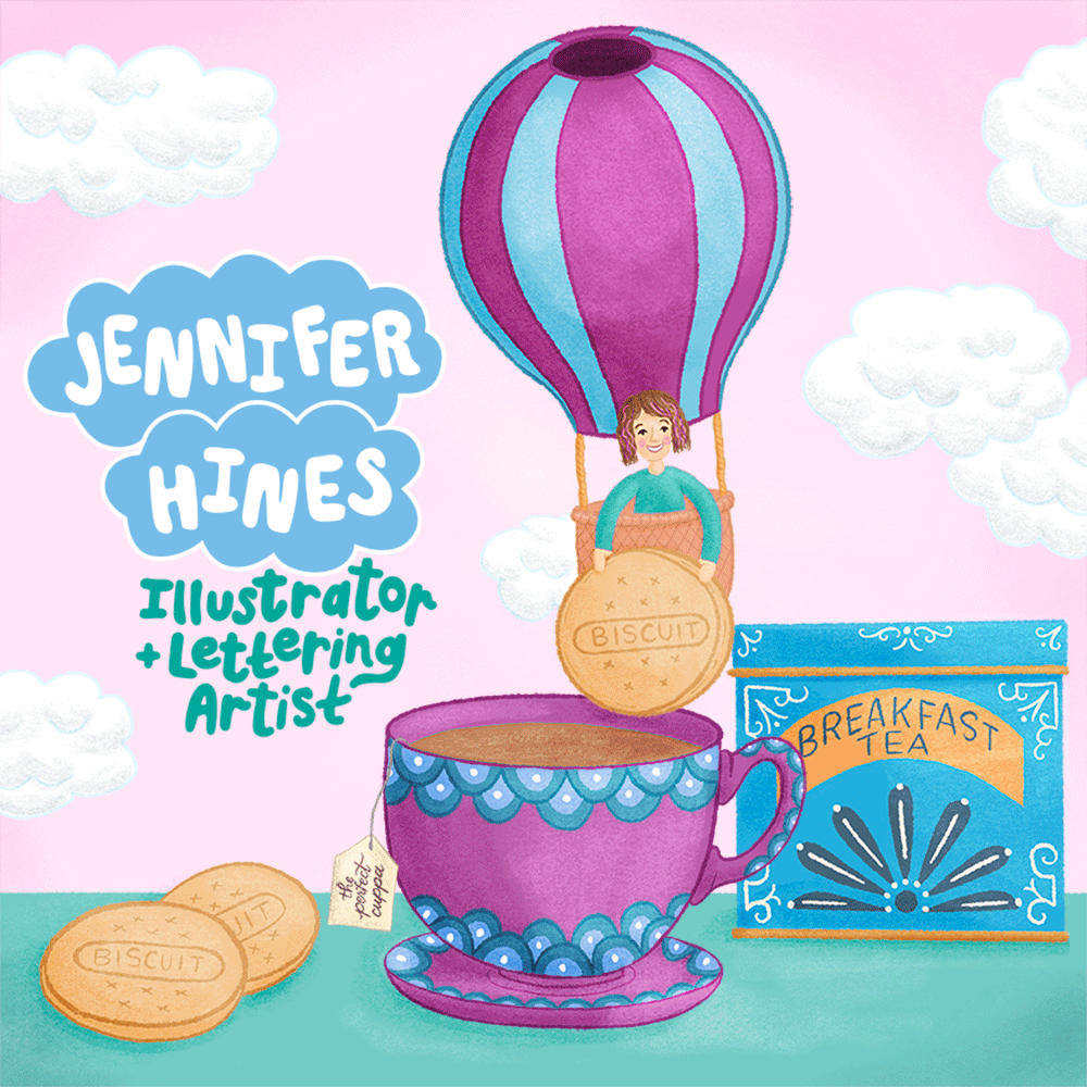 Teacups and Tea Names Illustration - Tea Illustration, Jennifer Hines /  Food Illustrator - Lettering Artist