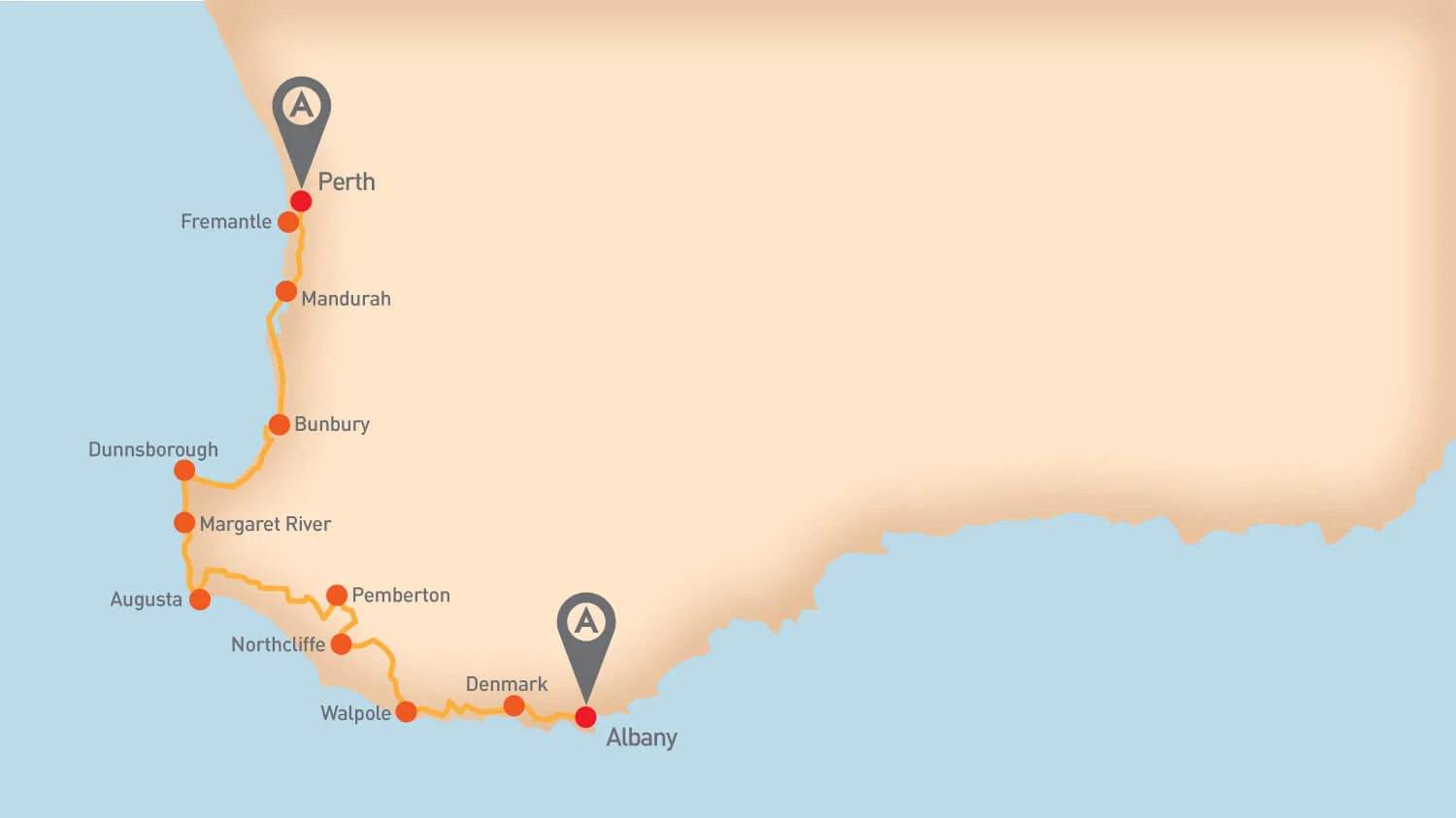 Great South West - Tour Route